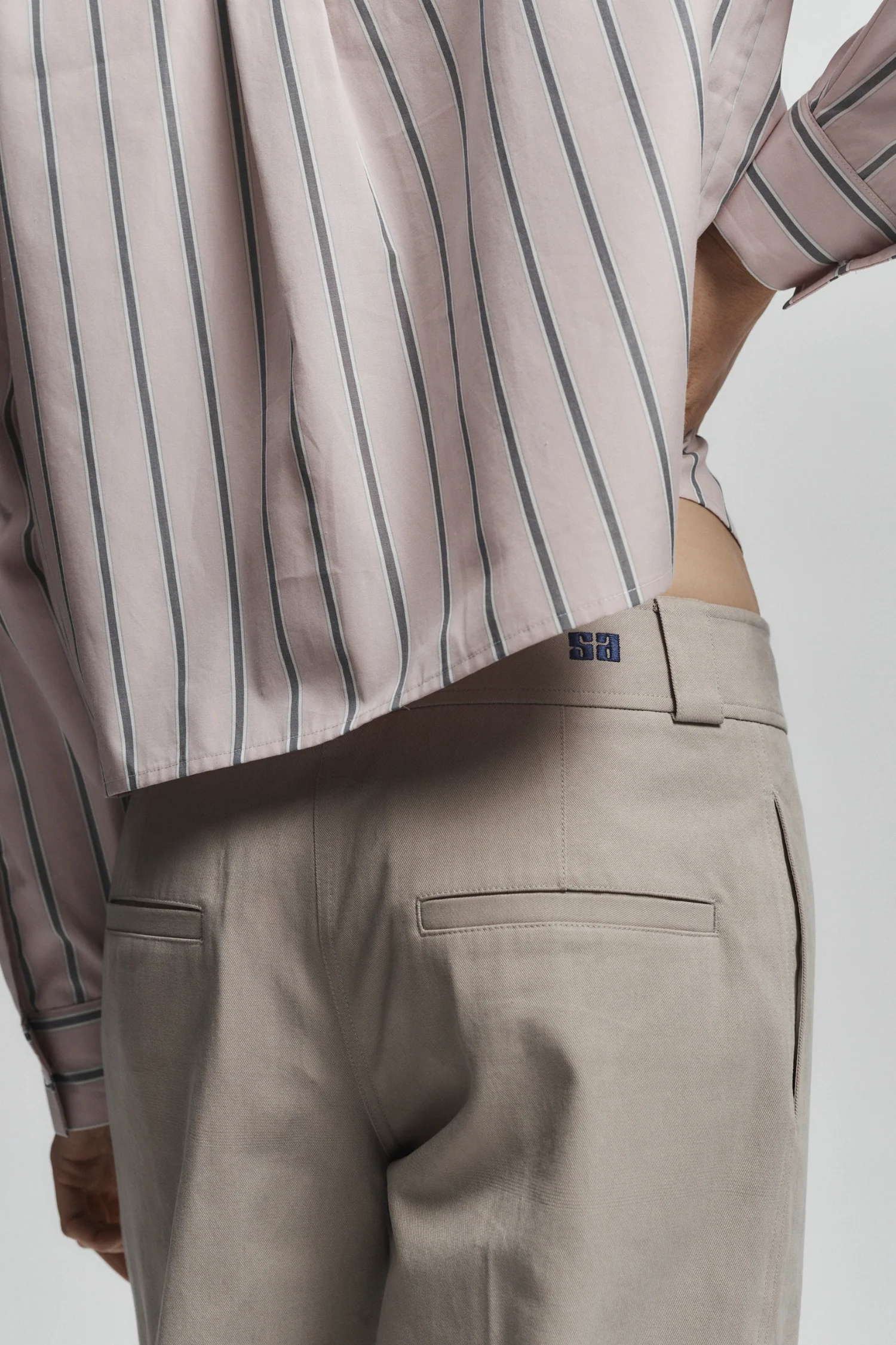 Dalton Cropped Shirt, Pink Stripe 3 Dalton Cropped Shirt, Pink Stripe