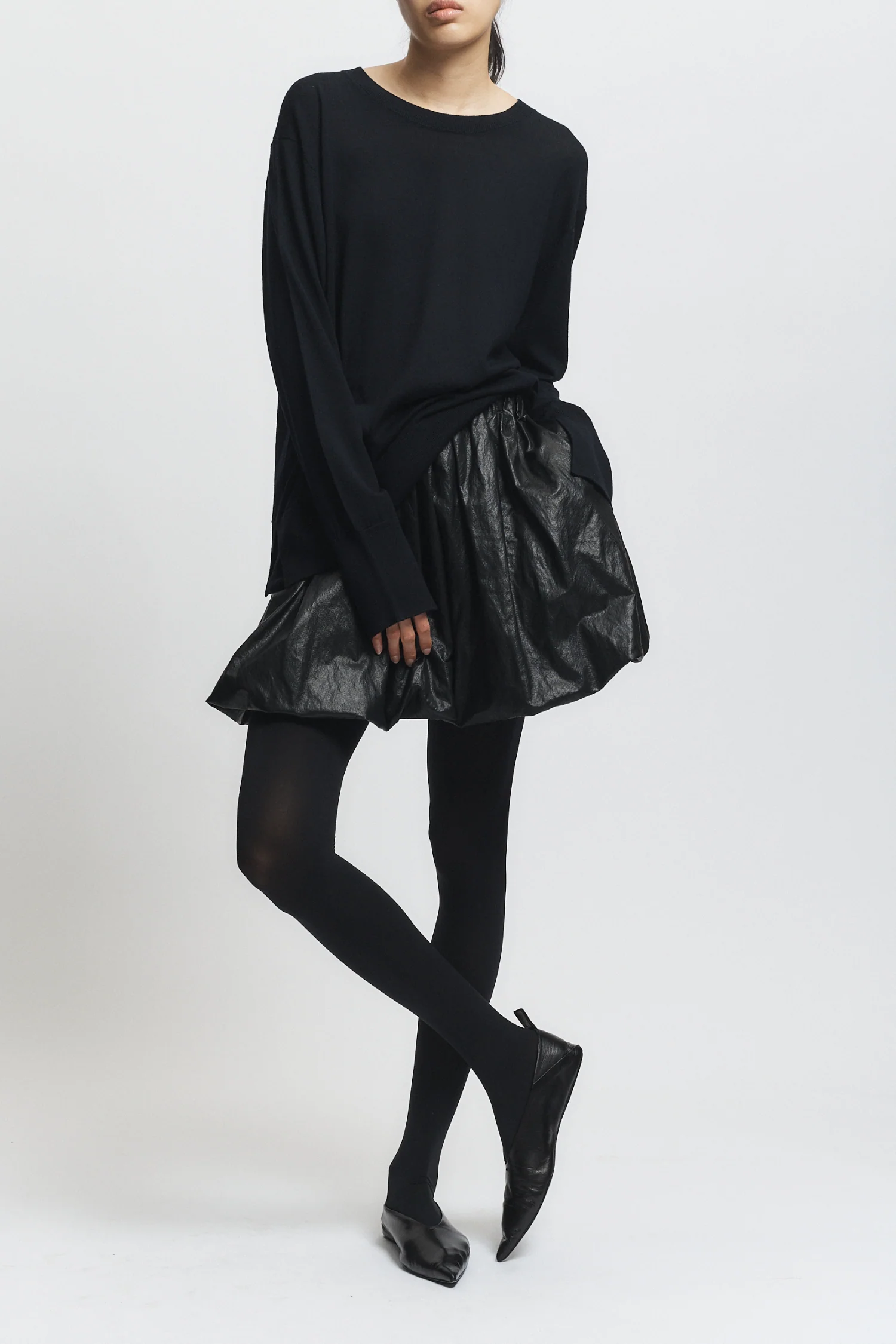 Dean Oversized Merino Wool Sweater, Black