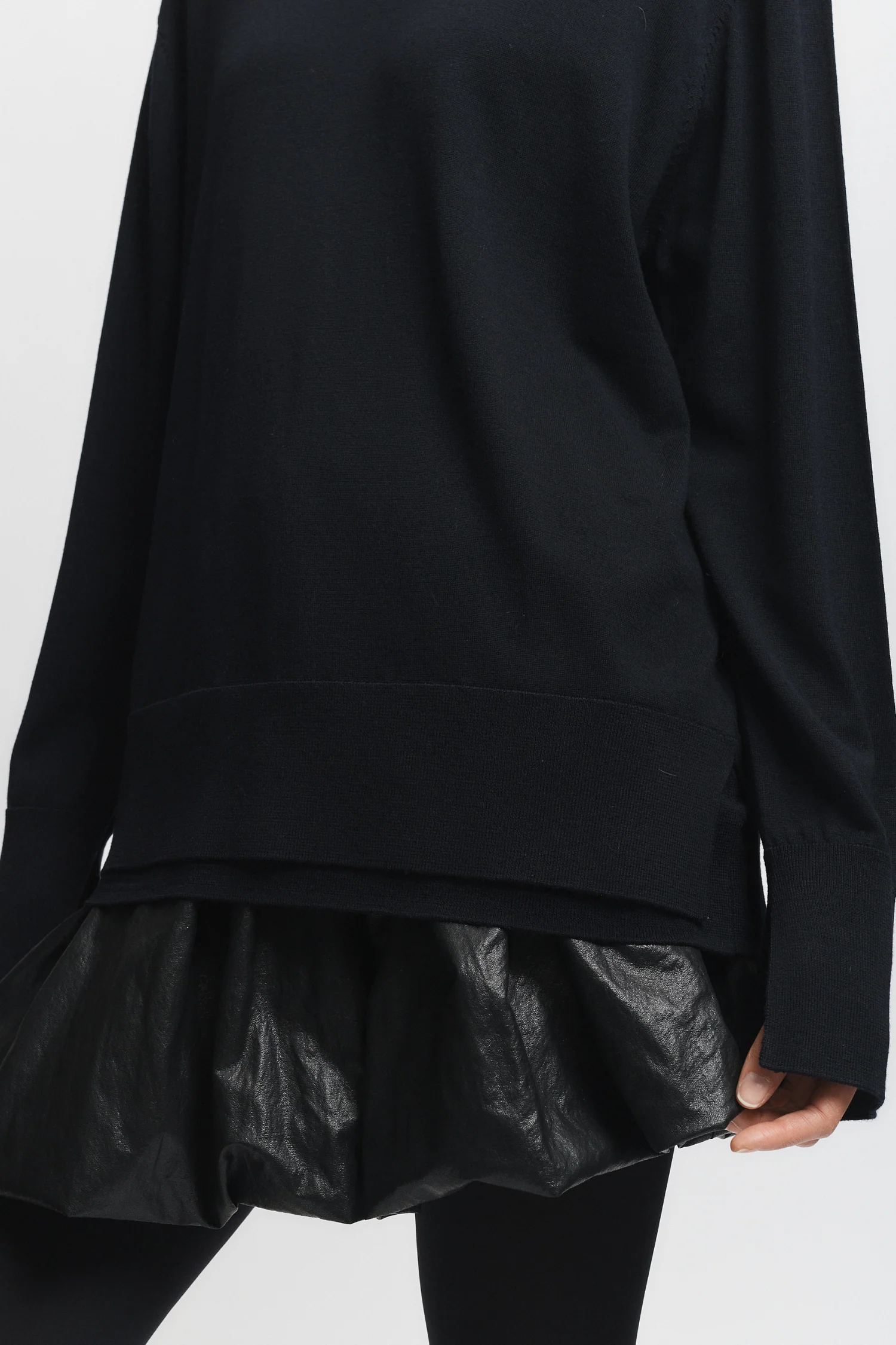 Dean Oversized Merino Wool Sweater, Black