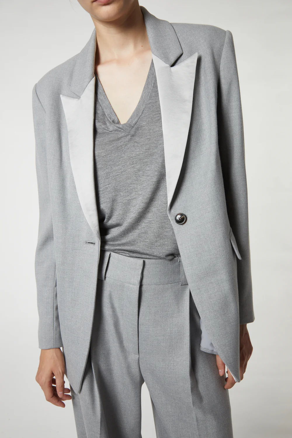 Dylan Tuxedo Jacket, Light Grey