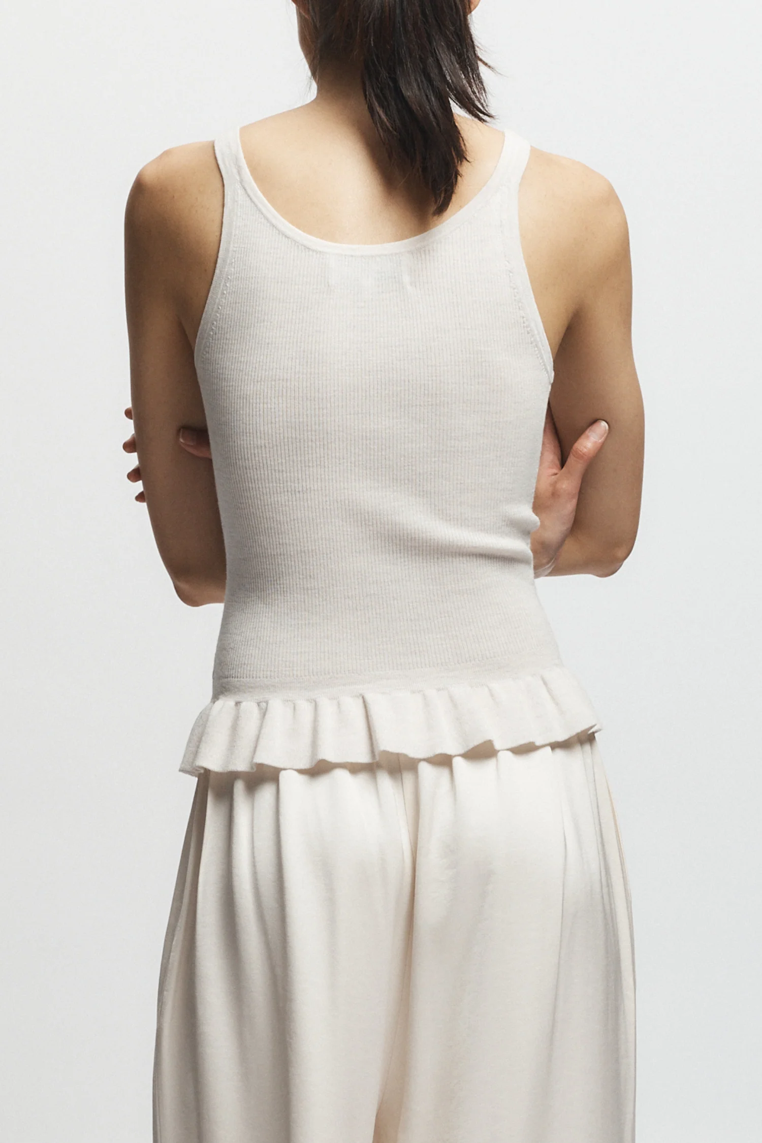 Eden Ruffle Knit Tank, Frost 3 Eden Ruffle Knit Tank, Frost