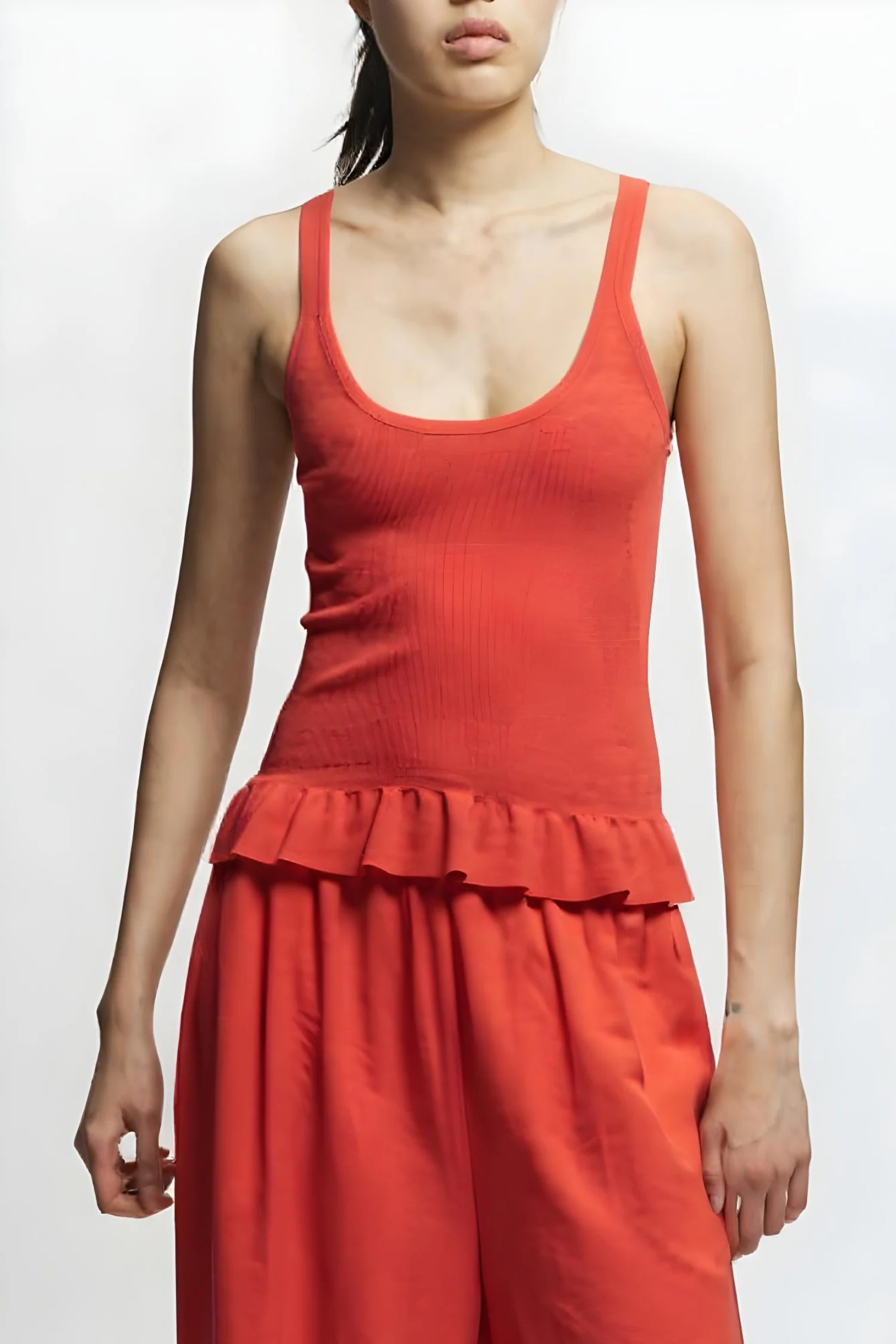 Eden Ruffle Knit Tank, Grenadine