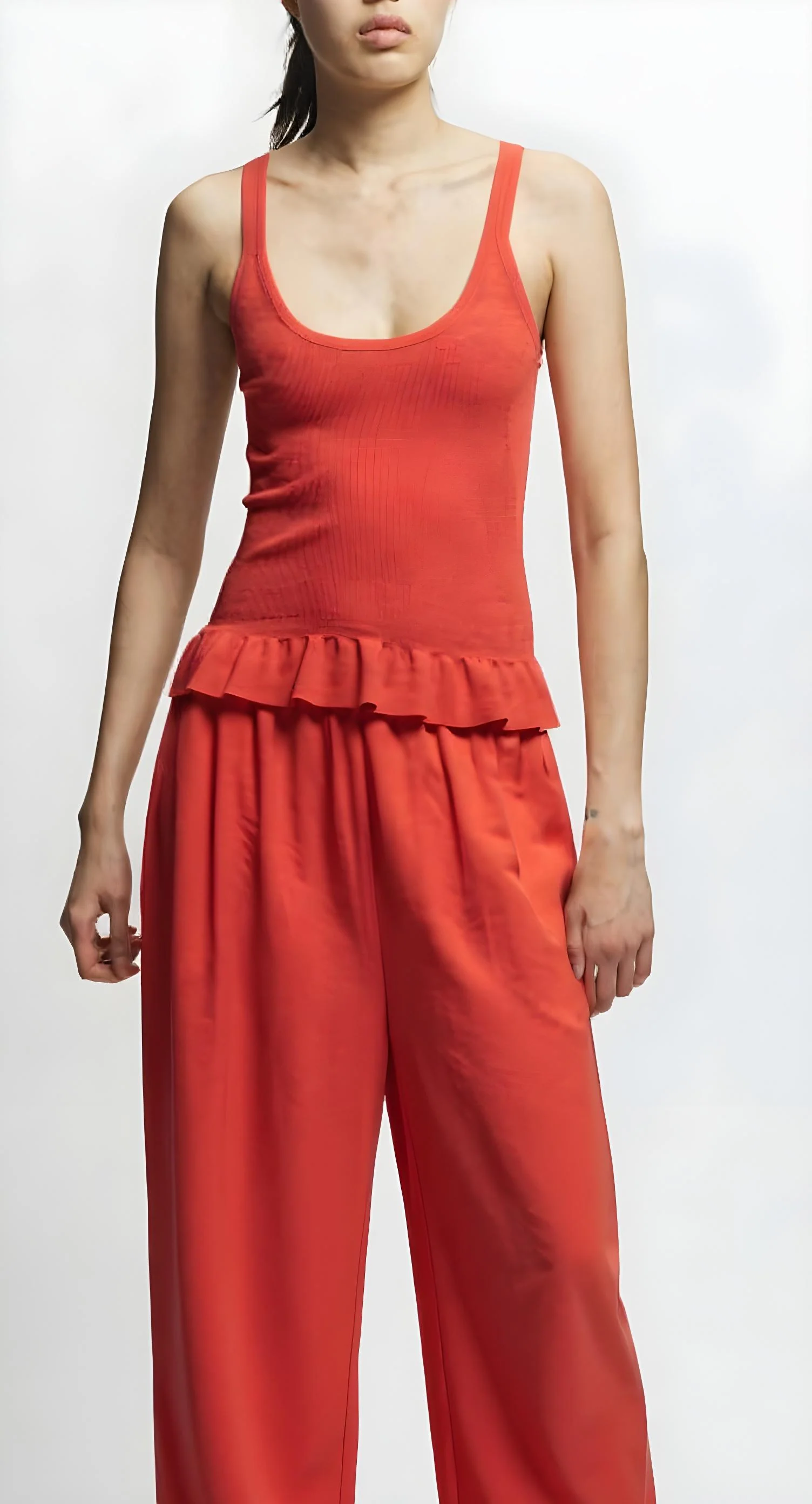 Eden Ruffle Knit Tank, Grenadine 3 Eden Ruffle Knit Tank, Grenadine