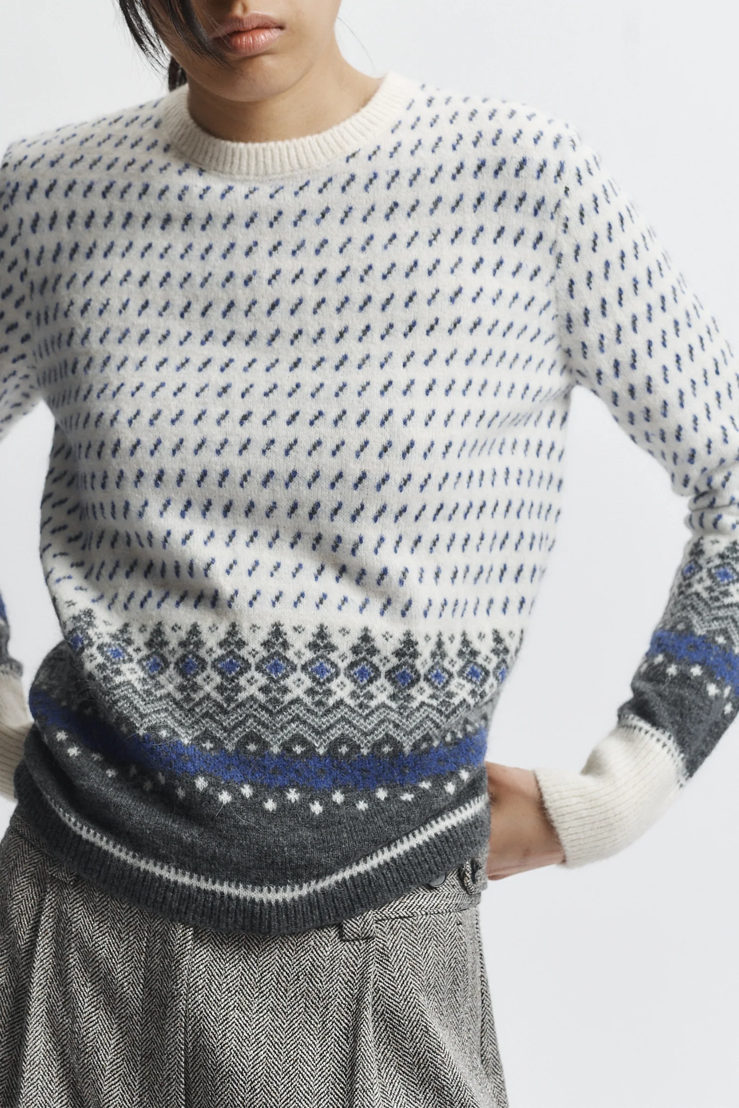 Eli Nordic Sweater, Frost