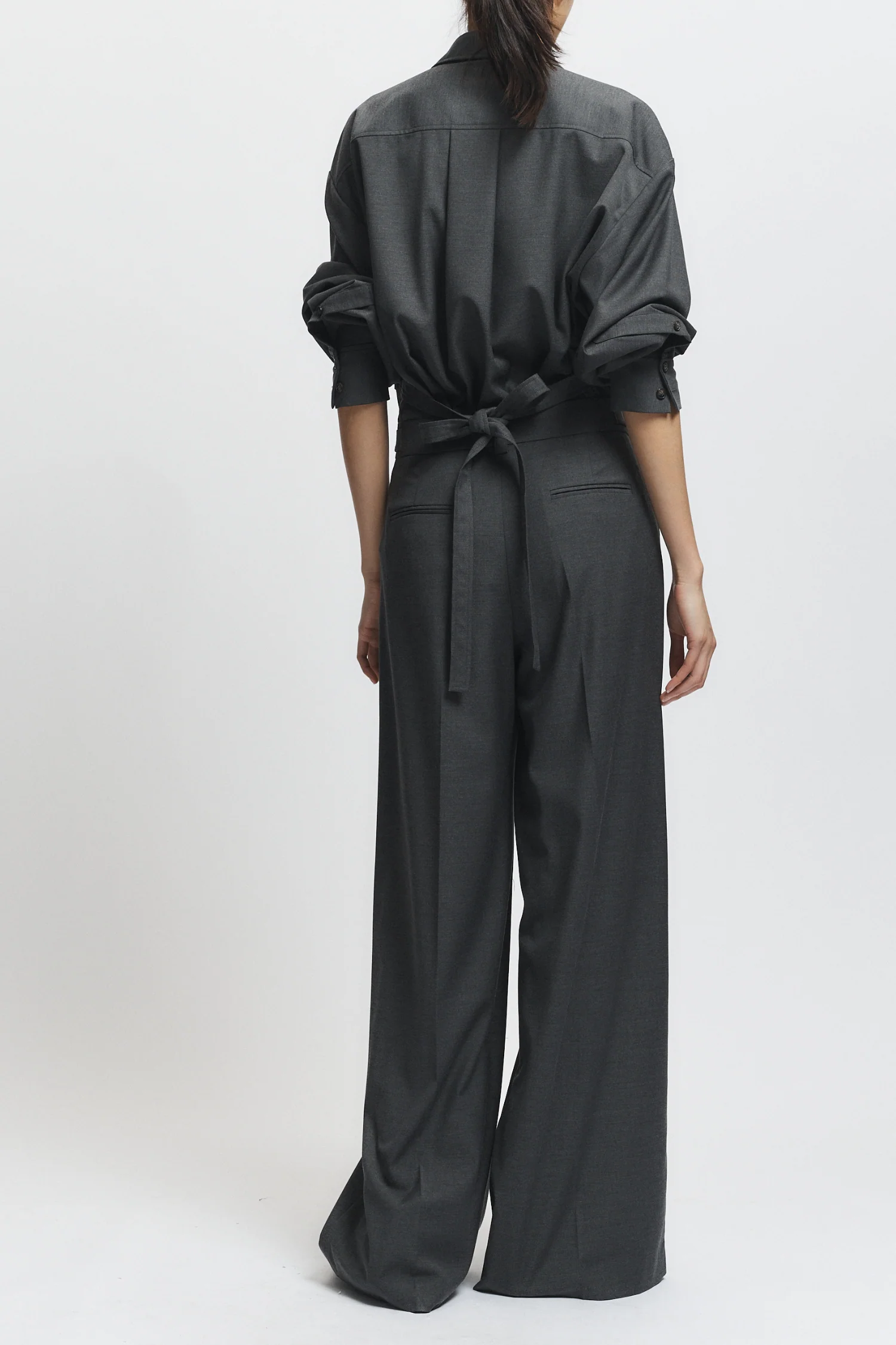 Eliam Wideleg Trouser, Dark Grey 3 Eliam Wideleg Trouser, Dark Grey