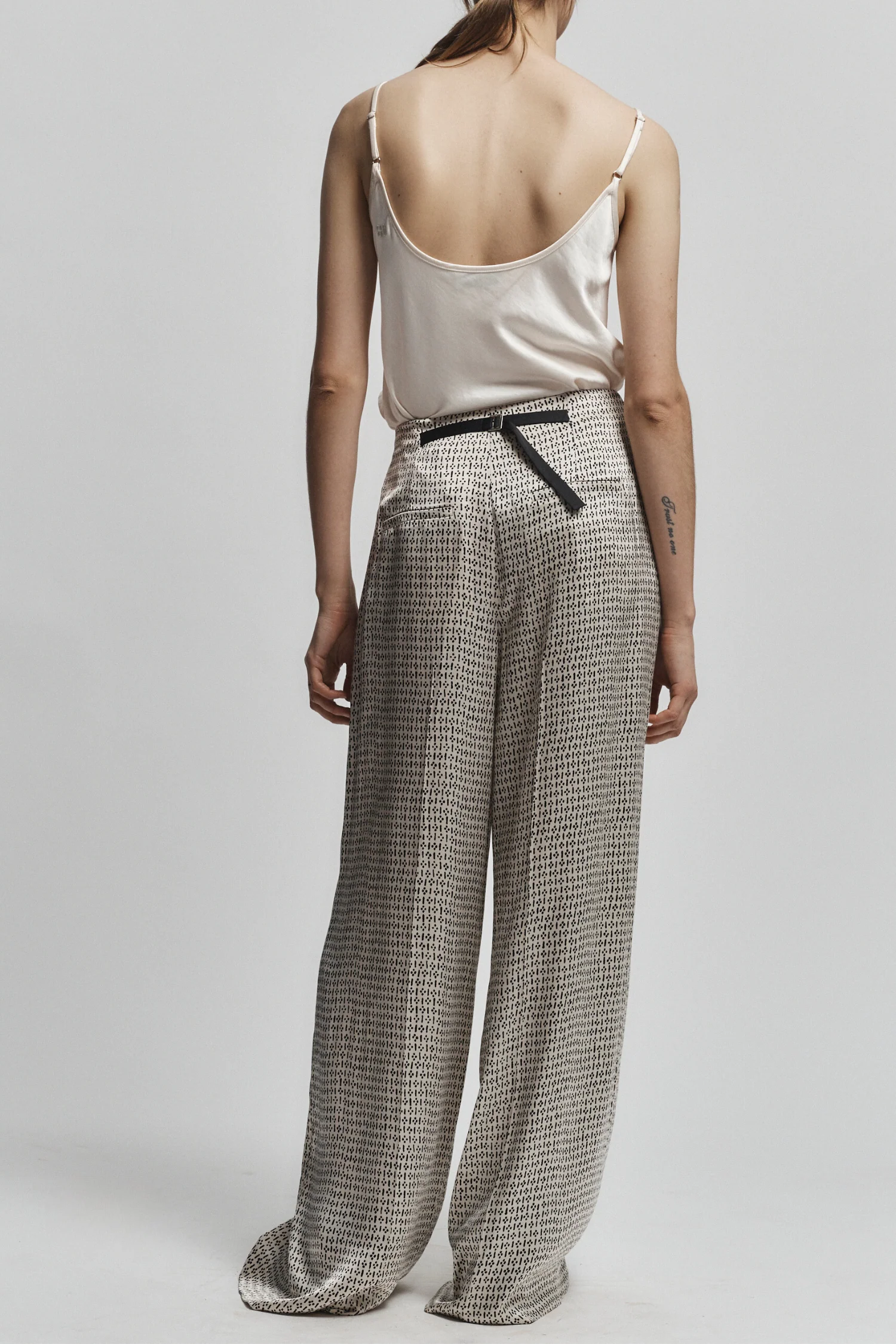 Ellis Printed Trouser, Ivory