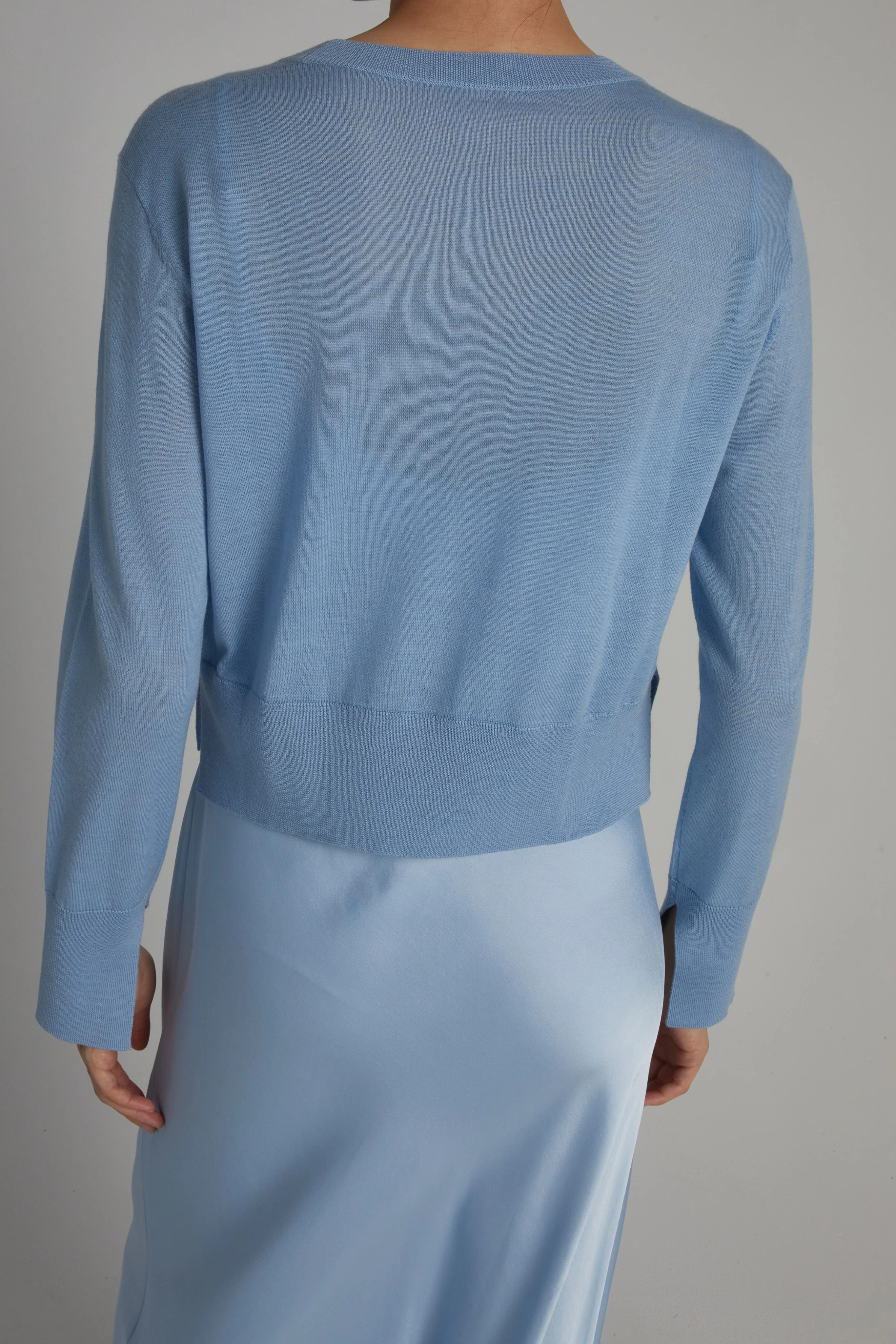 Elodie Layered Crewneck Knit, Baby Blue 4 Elodie Layered Crewneck Knit, Baby Blue