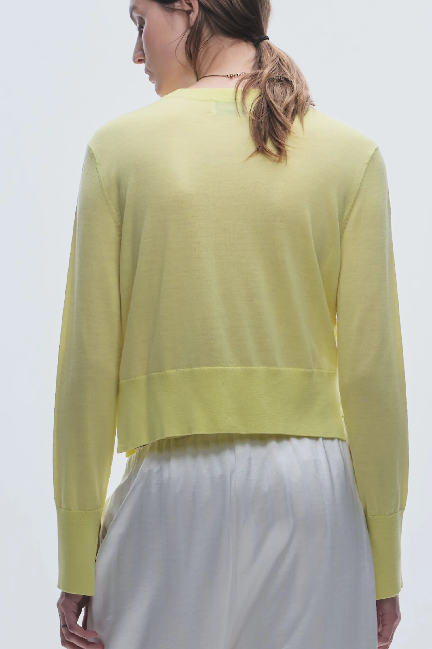 Elodie Layered Crewneck Knit, Canary Yellow