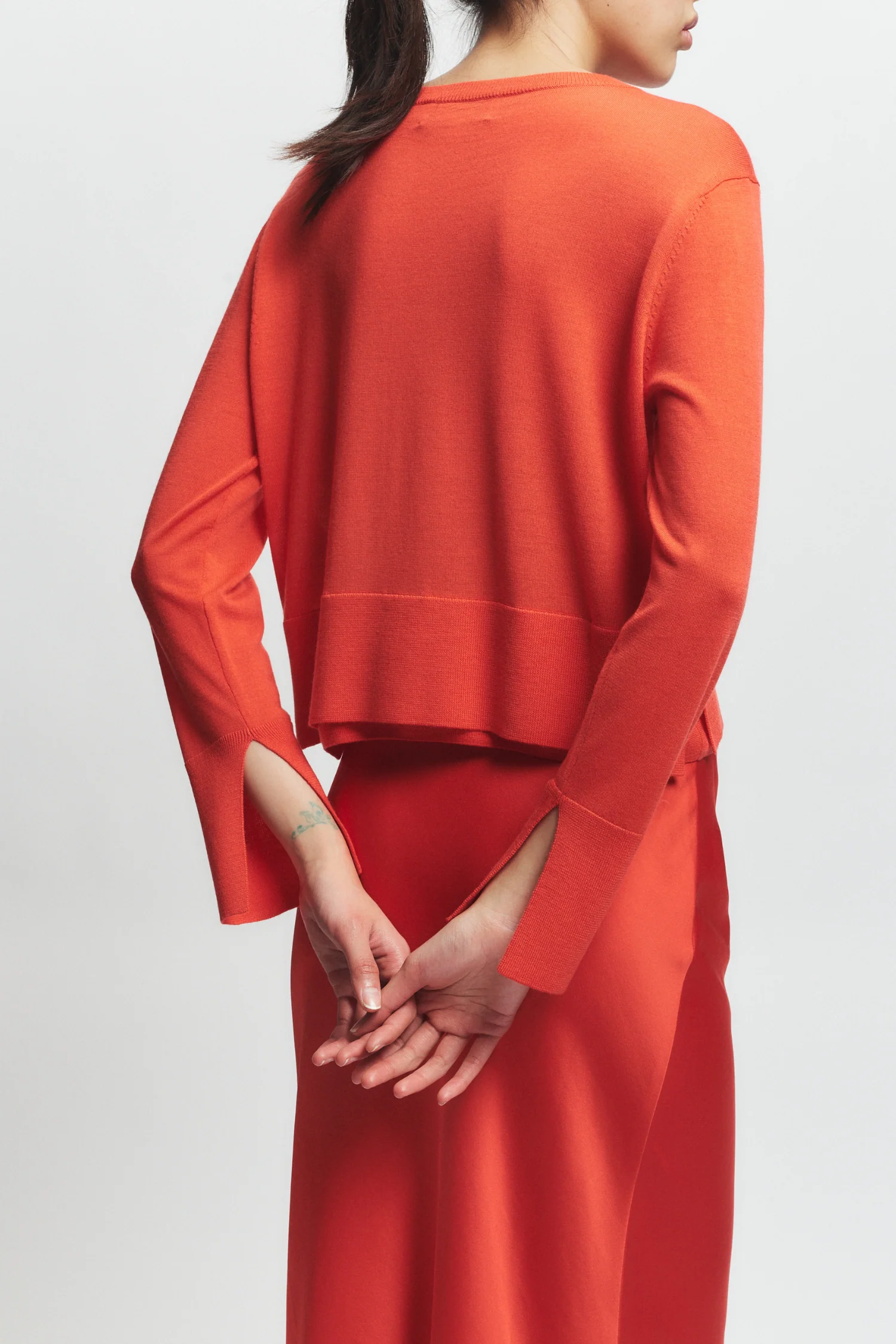 Elodie Layered Crewneck Knit, Grenadine