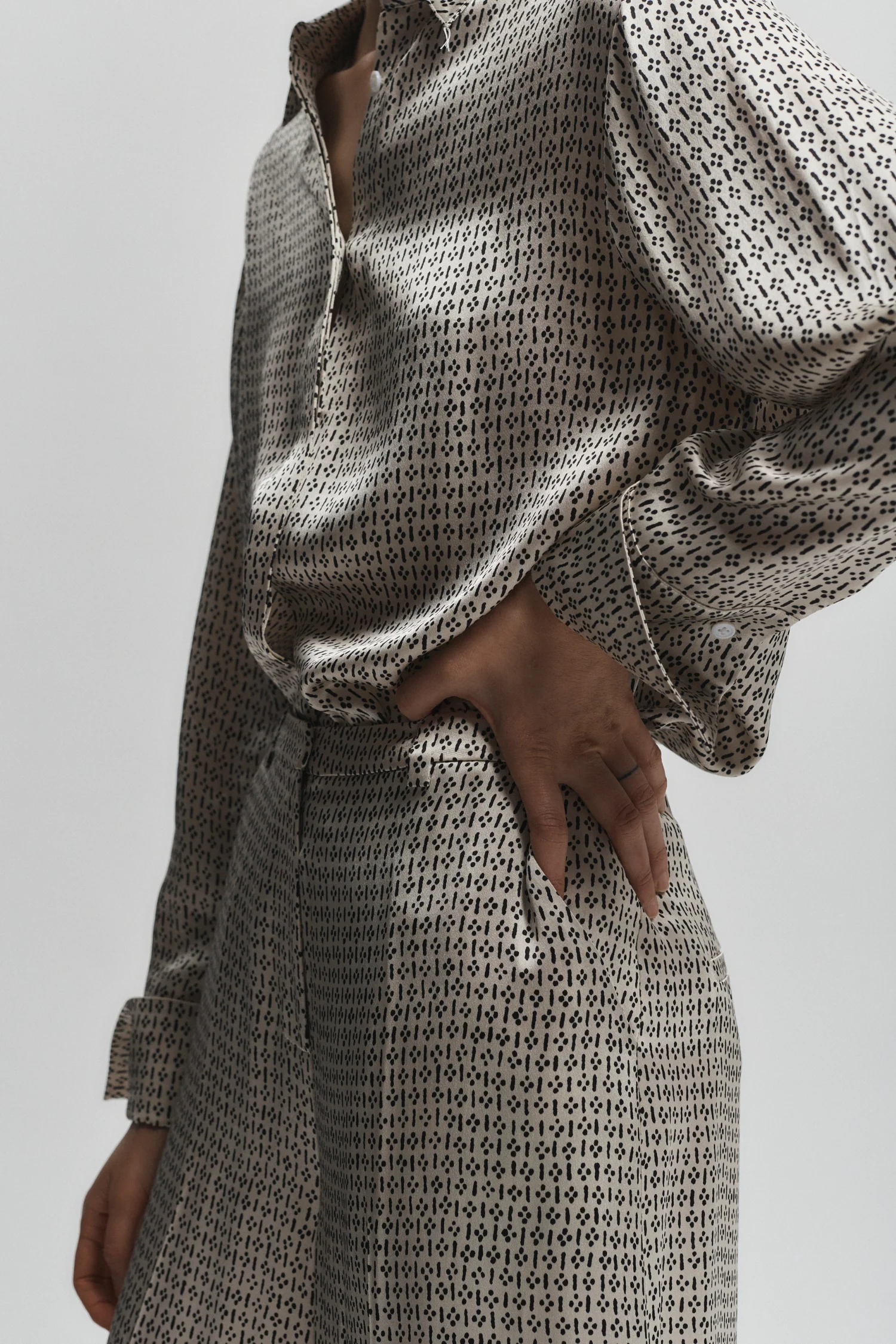 Esme Printed Blouse, Ivory