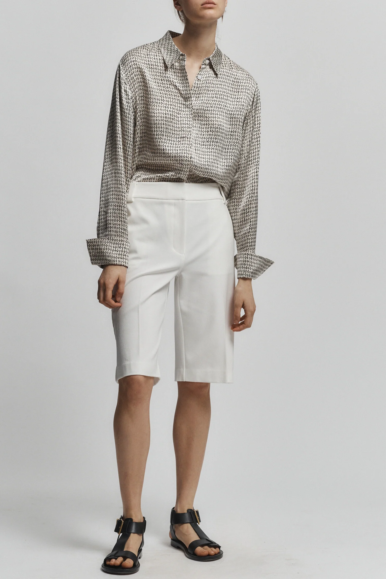 Esme Printed Blouse, Ivory