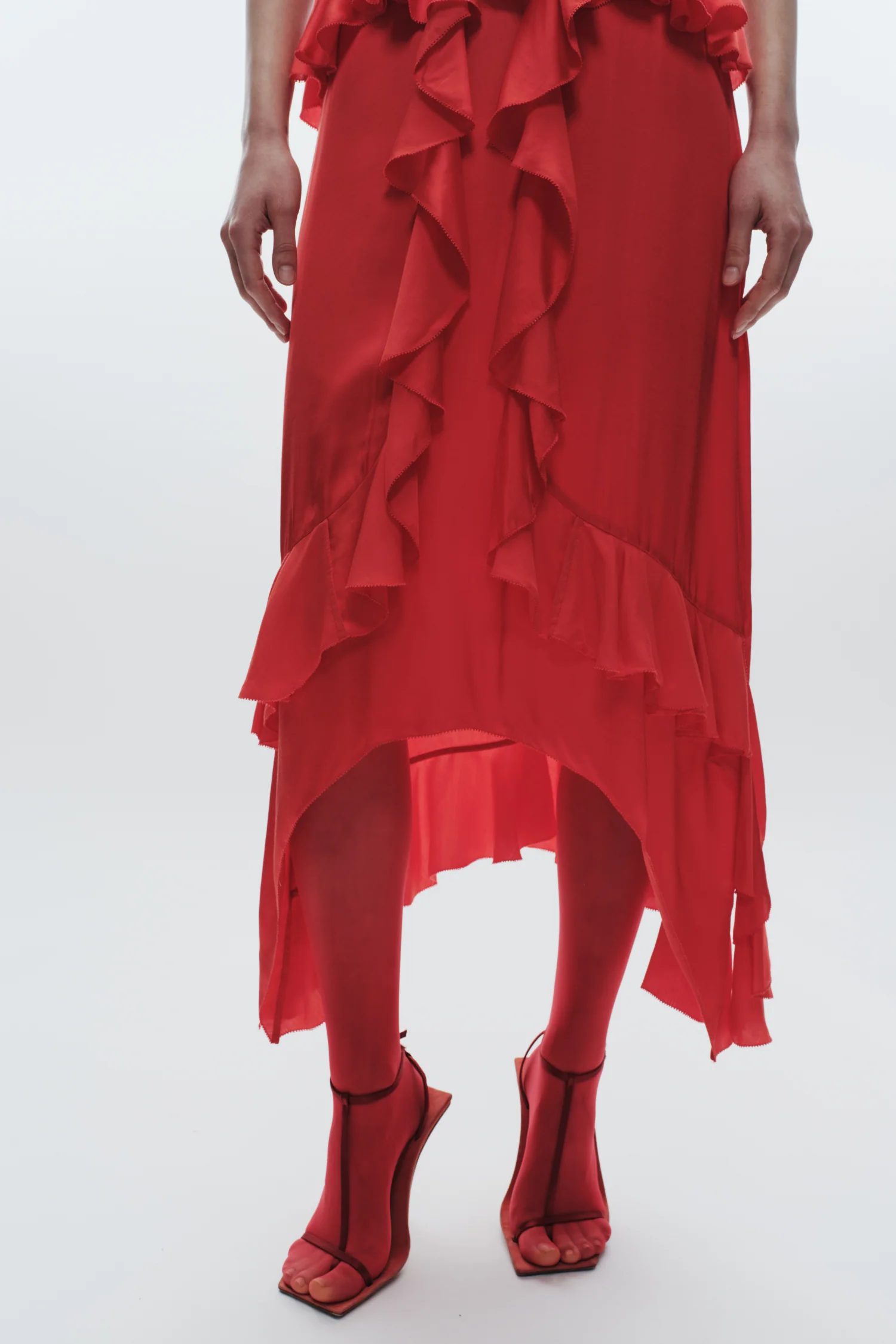 Gavin Ruffled Viscose Dress, Grenadine