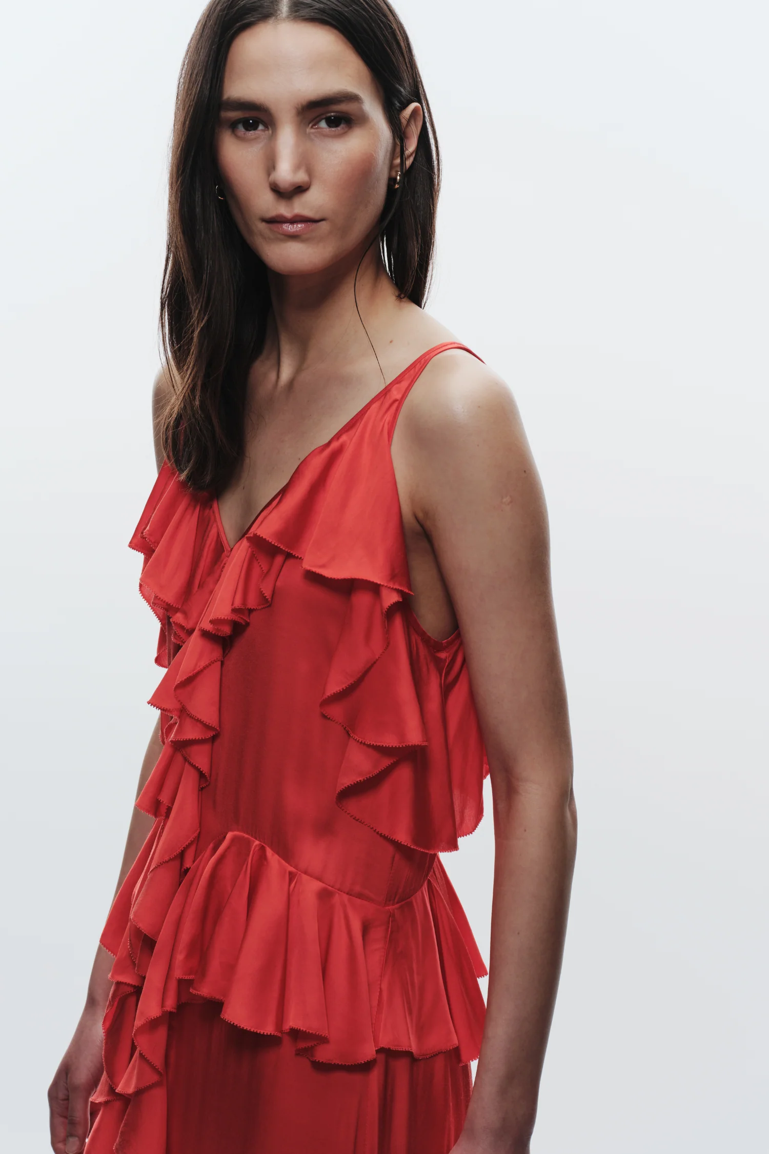 Gavin Ruffled Viscose Dress, Grenadine 3 Gavin Ruffled Viscose Dress, Grenadine