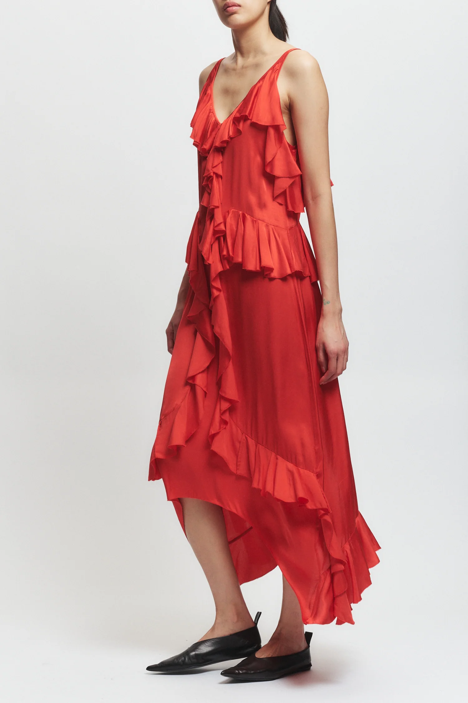 Gavin Ruffled Viscose Dress, Grenadine 4 Gavin Ruffled Viscose Dress, Grenadine