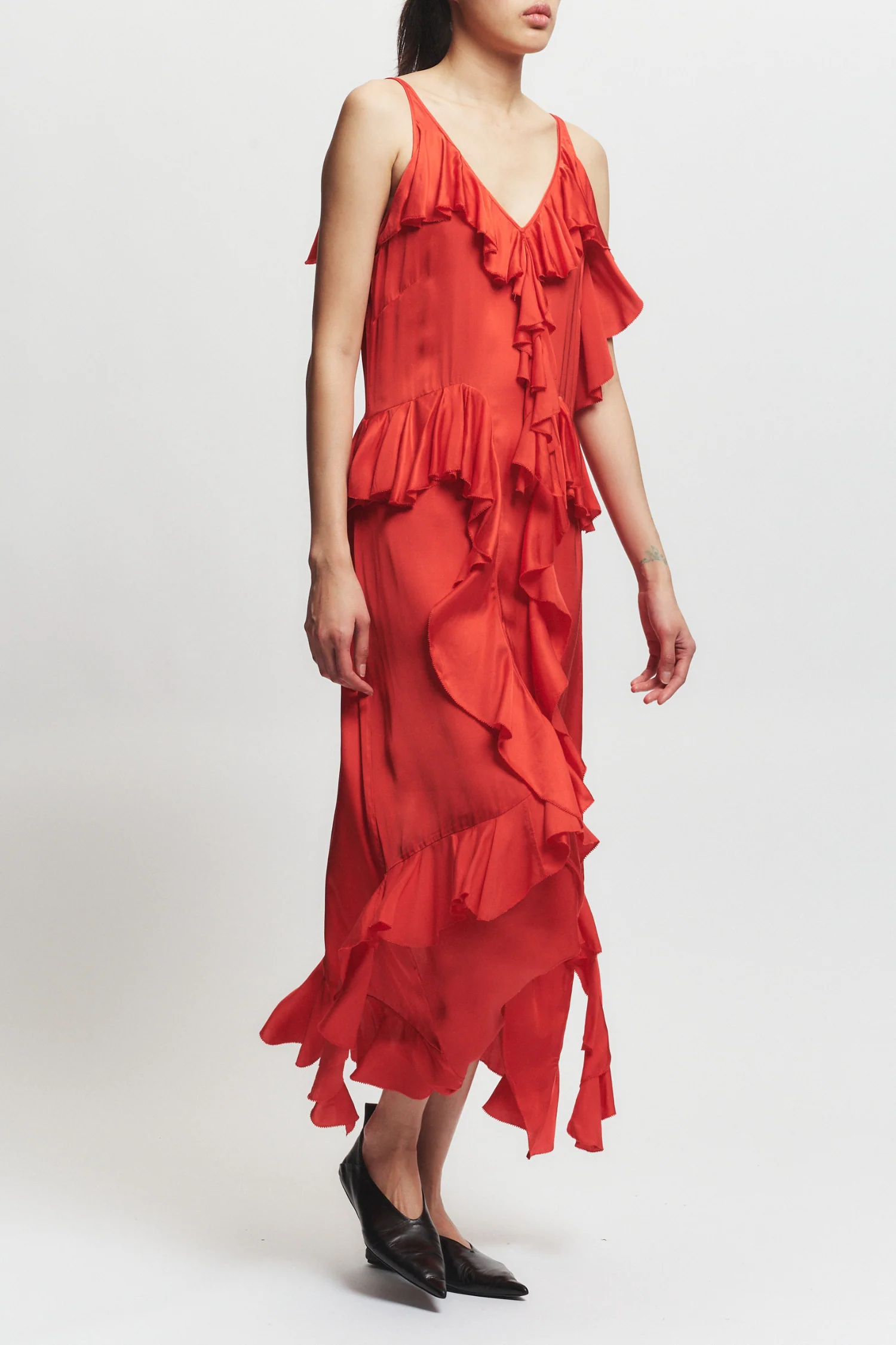 Gavin Ruffled Viscose Dress, Grenadine 6 Gavin Ruffled Viscose Dress, Grenadine