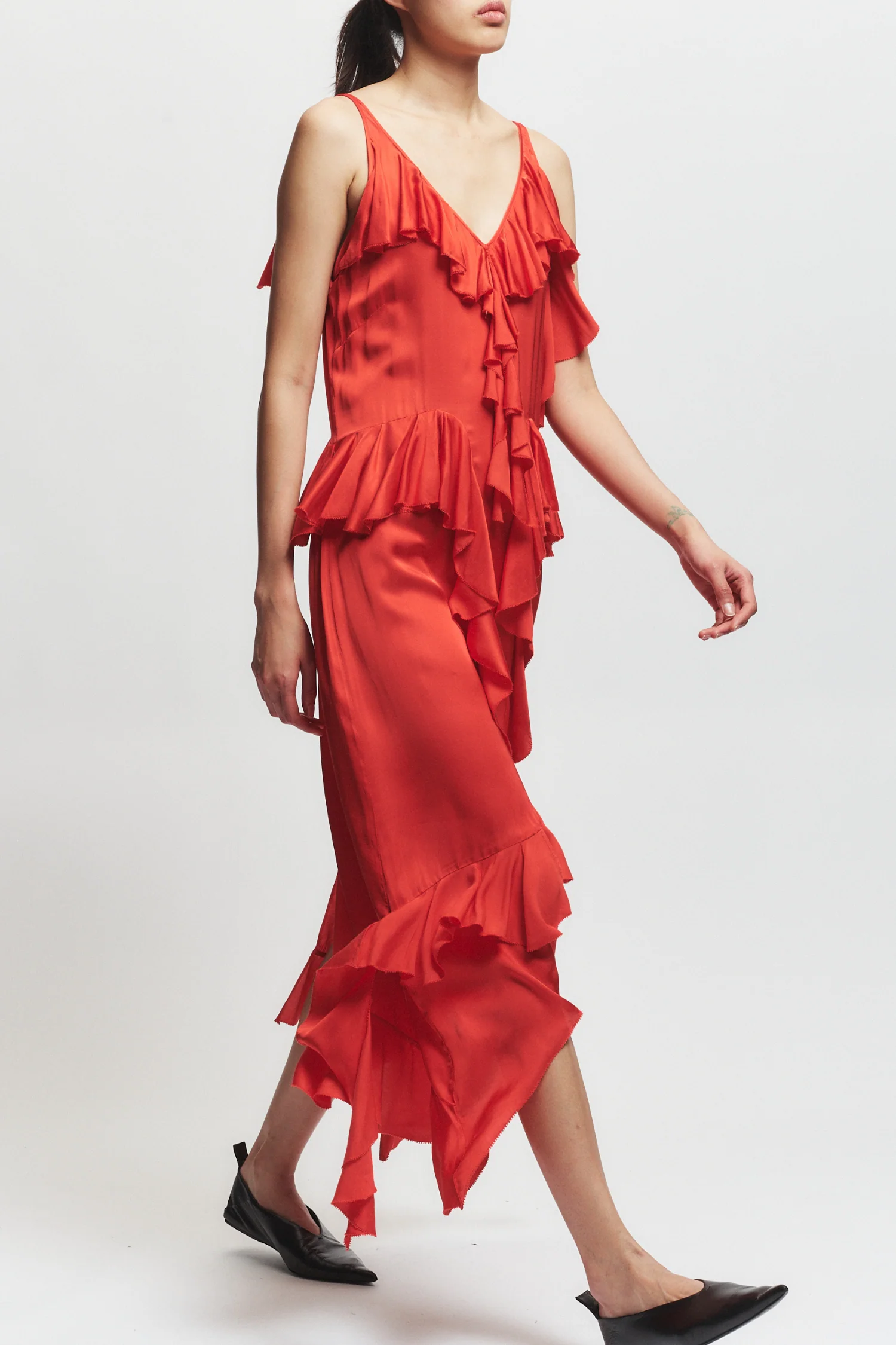 Gavin Ruffled Viscose Dress, Grenadine 7 Gavin Ruffled Viscose Dress, Grenadine