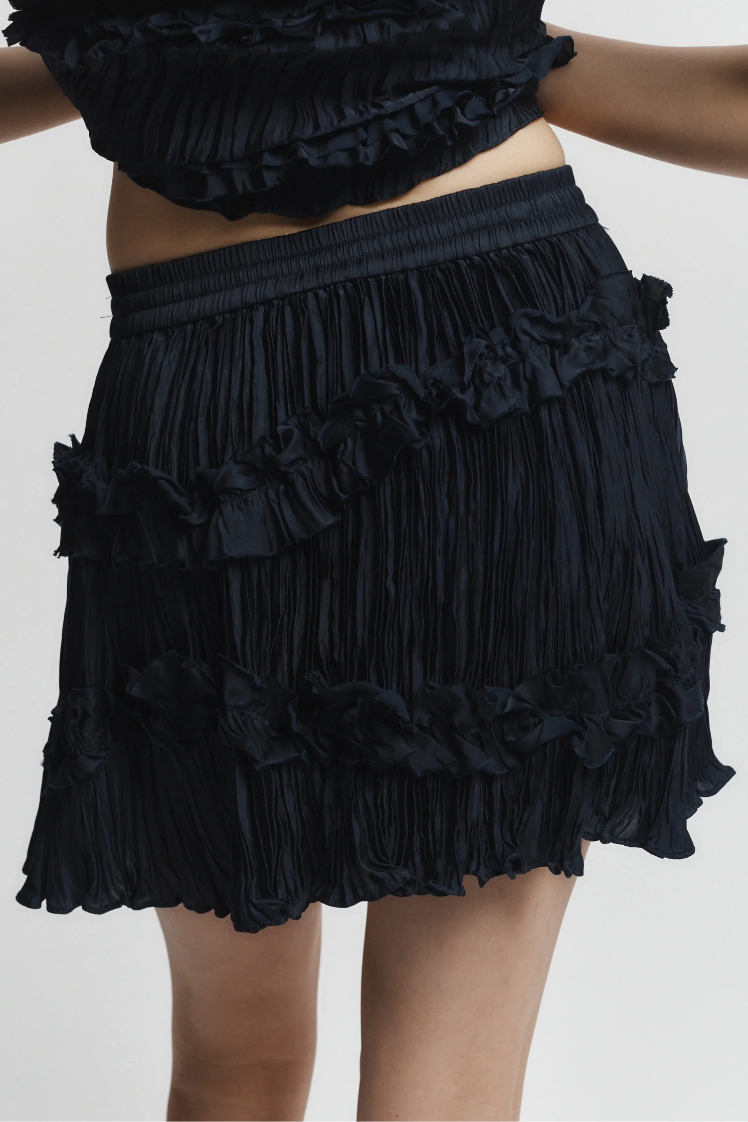 Grace Ruched Mini Skirt, Navy