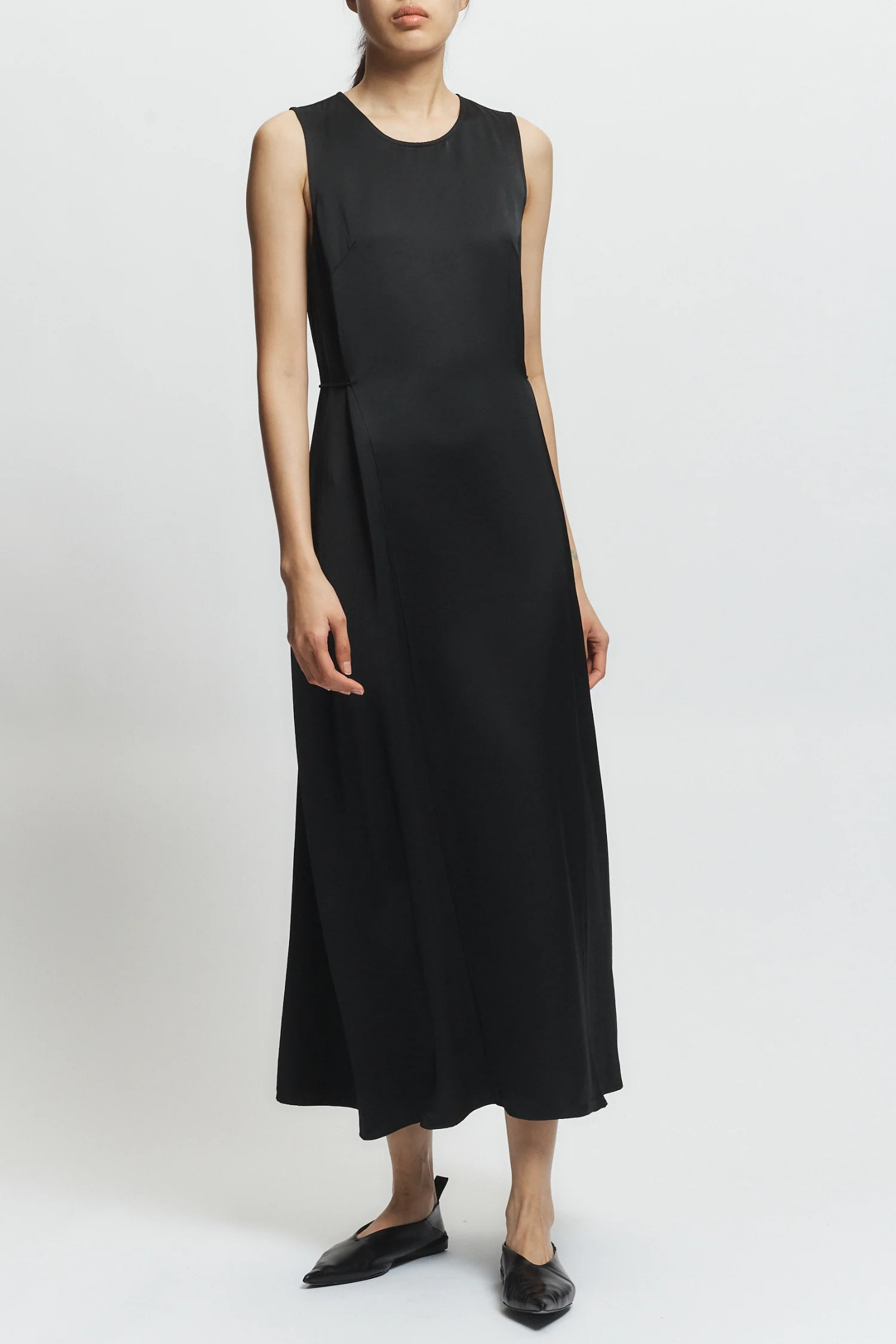 Grant Charmeuse Maxi Dress, Black