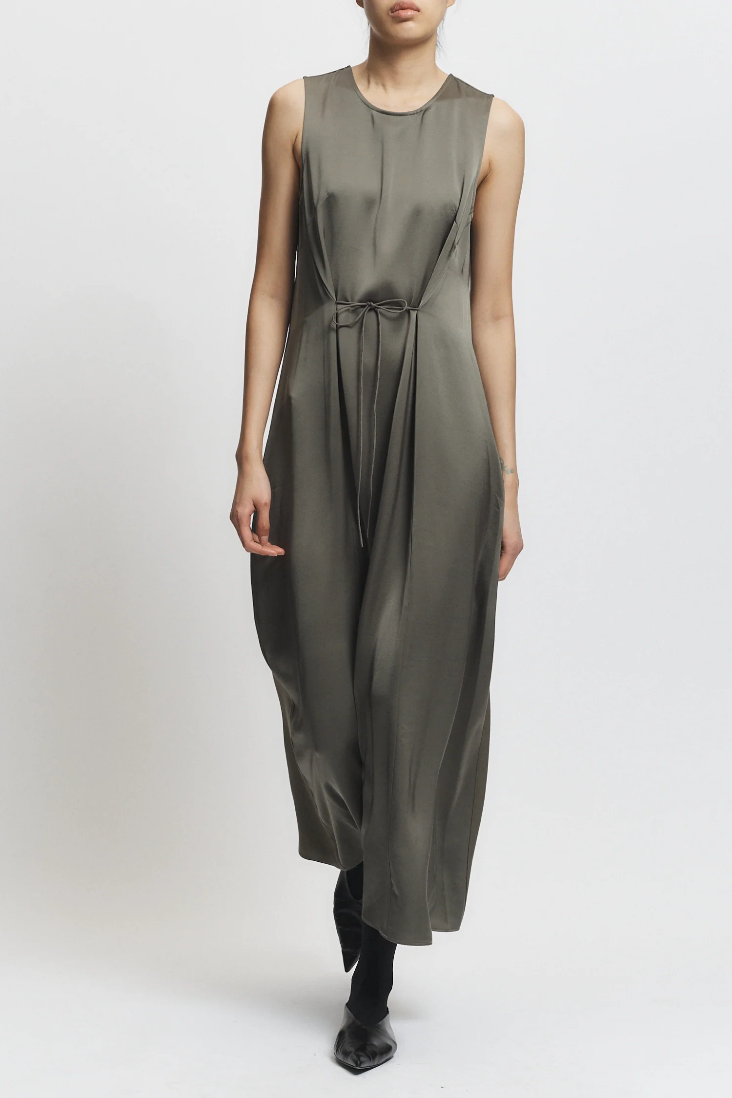 Grant Charmeuse Maxi Dress, Dusty Olive
