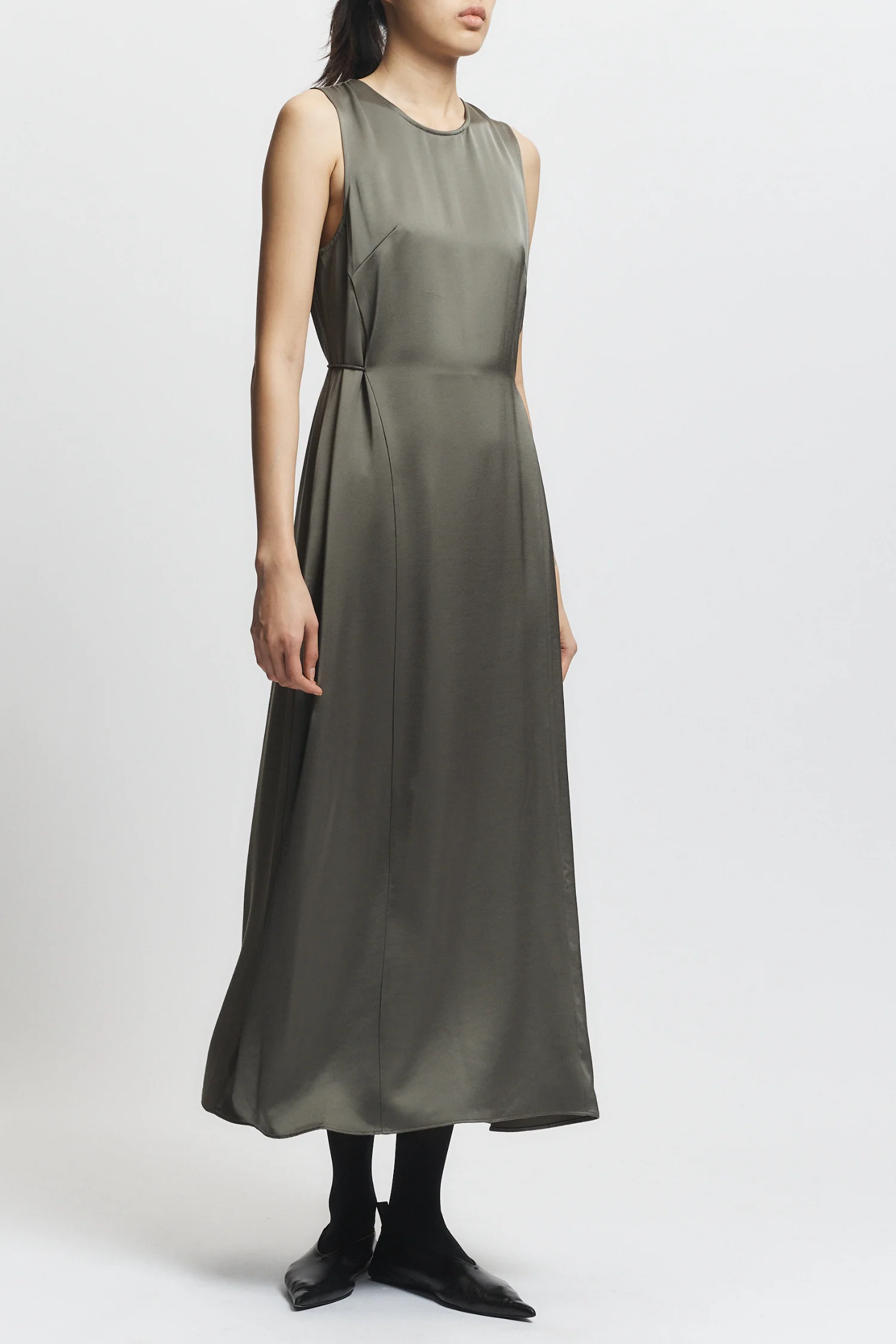 Grant Charmeuse Maxi Dress, Dusty Olive