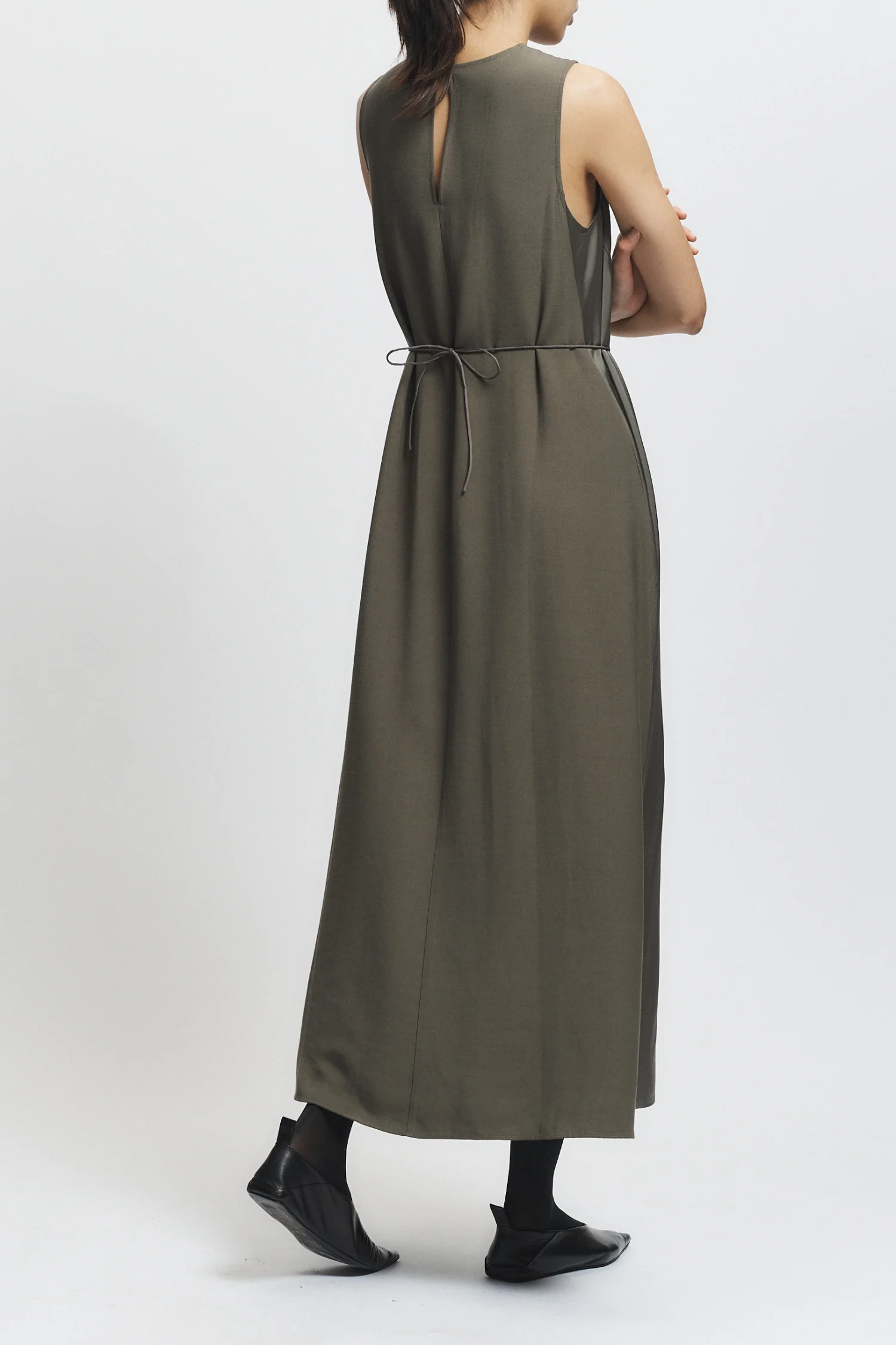 Grant Charmeuse Maxi Dress, Dusty Olive