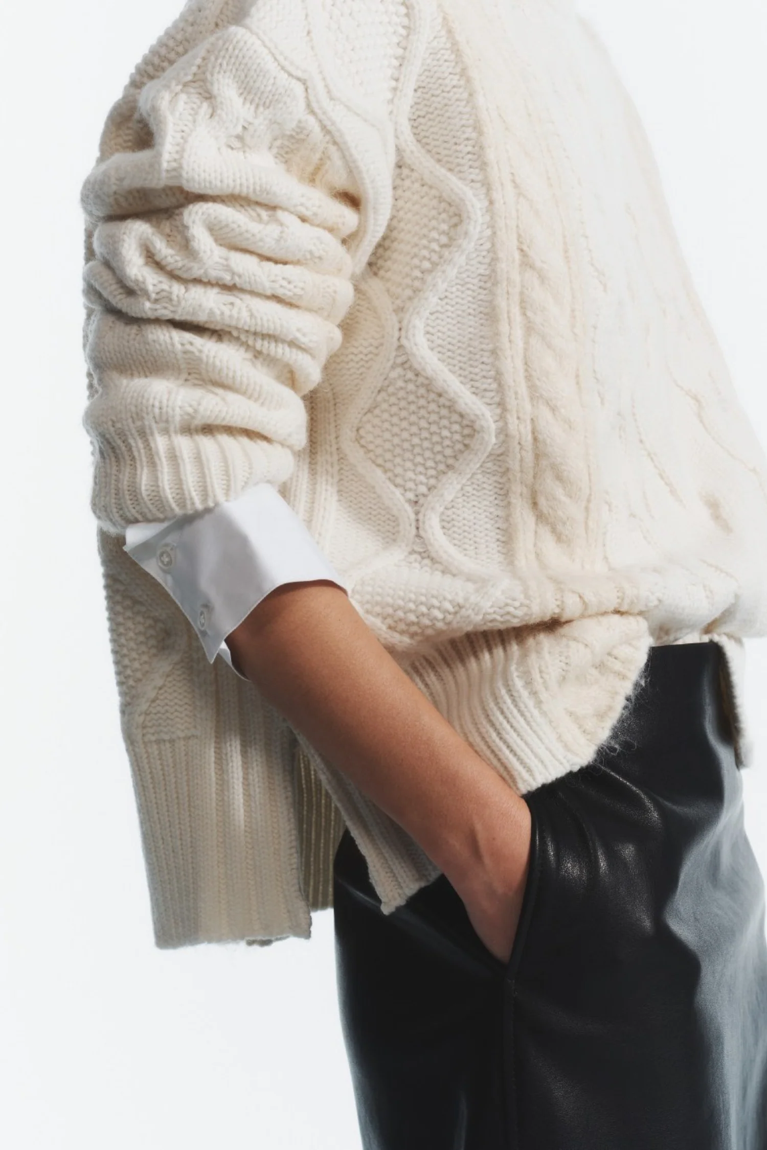 Greyson Cable Sweater, Cream