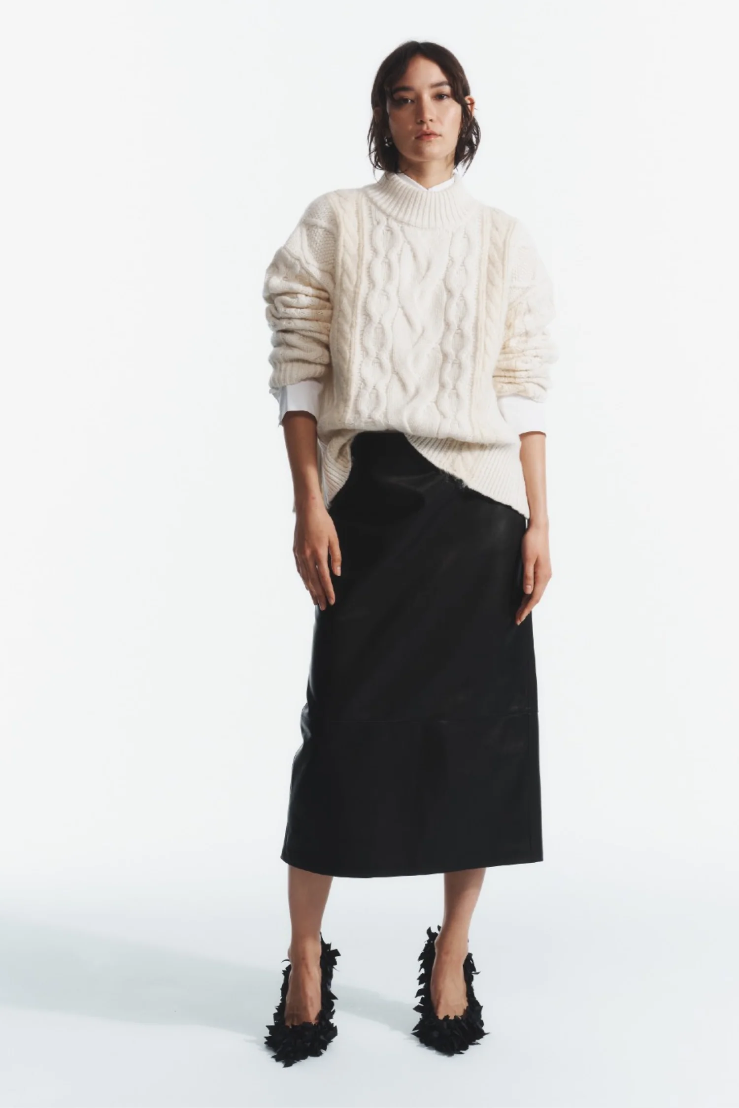 Greyson Cable Sweater, Cream