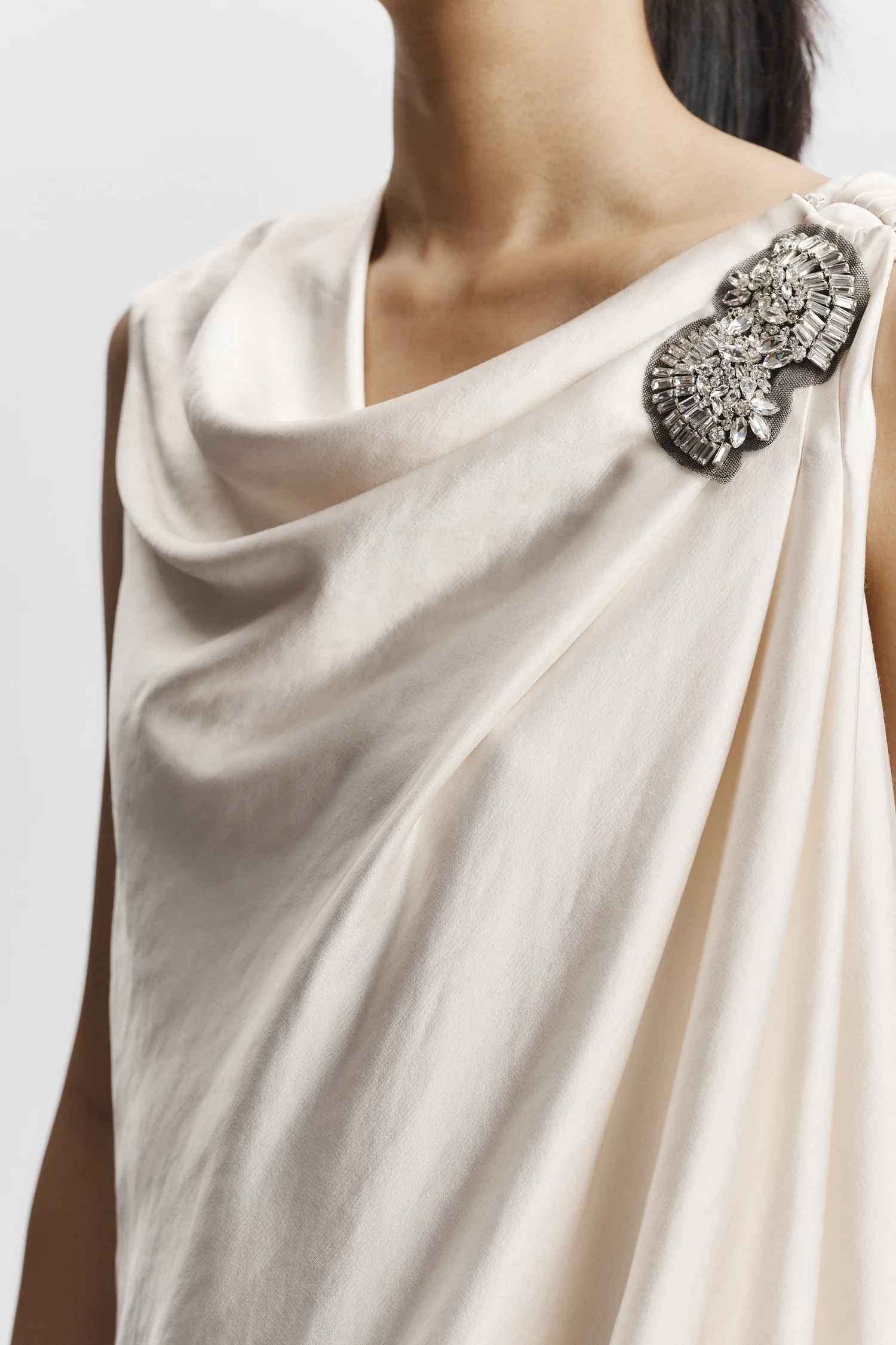 Henrik Draped Blouse, Ivory