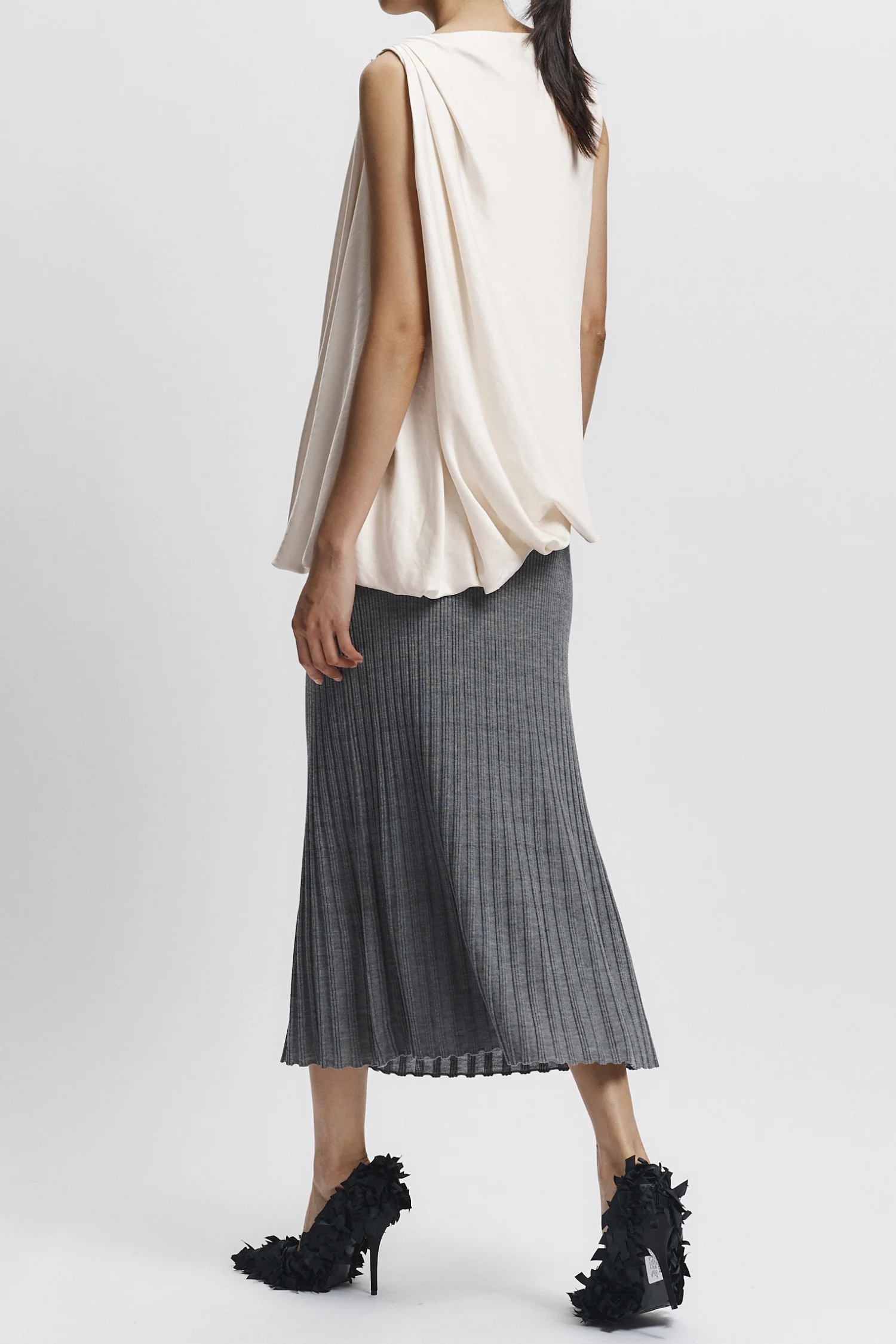 Henrik Draped Blouse, Ivory