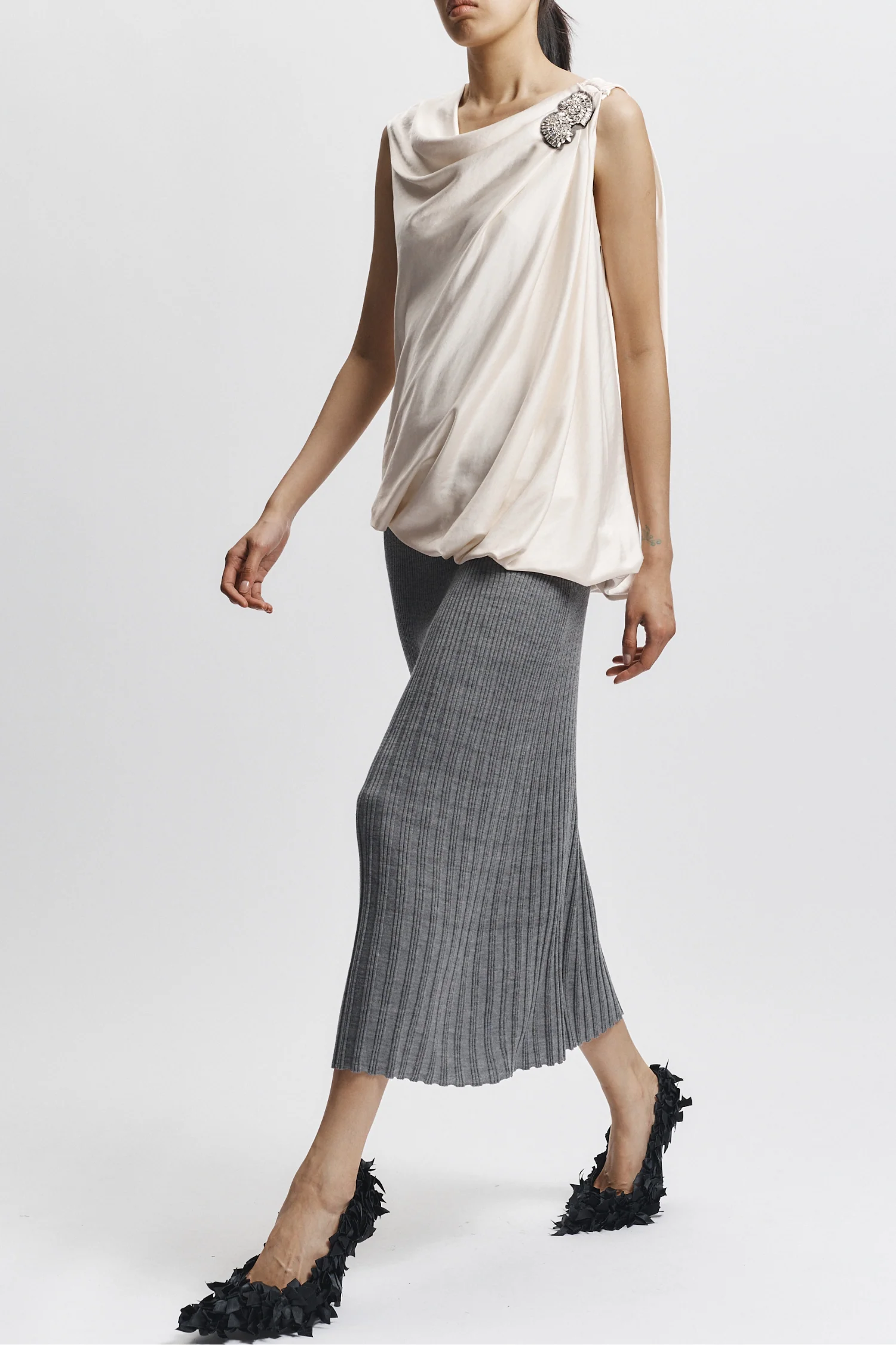 Henrik Draped Blouse, Ivory 3 Henrik Draped Blouse, Ivory