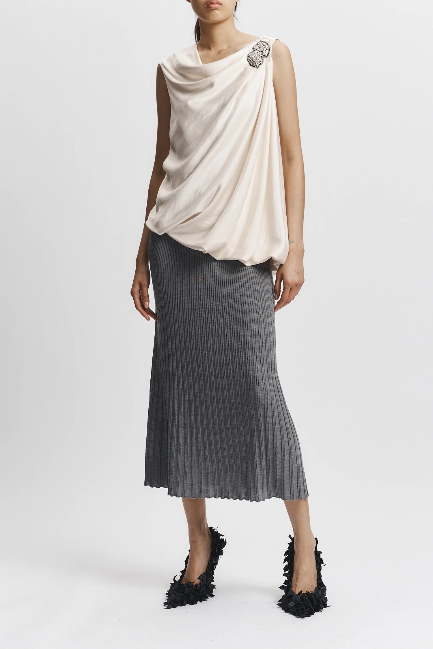 Henrik Draped Blouse, Ivory 4 Henrik Draped Blouse, Ivory