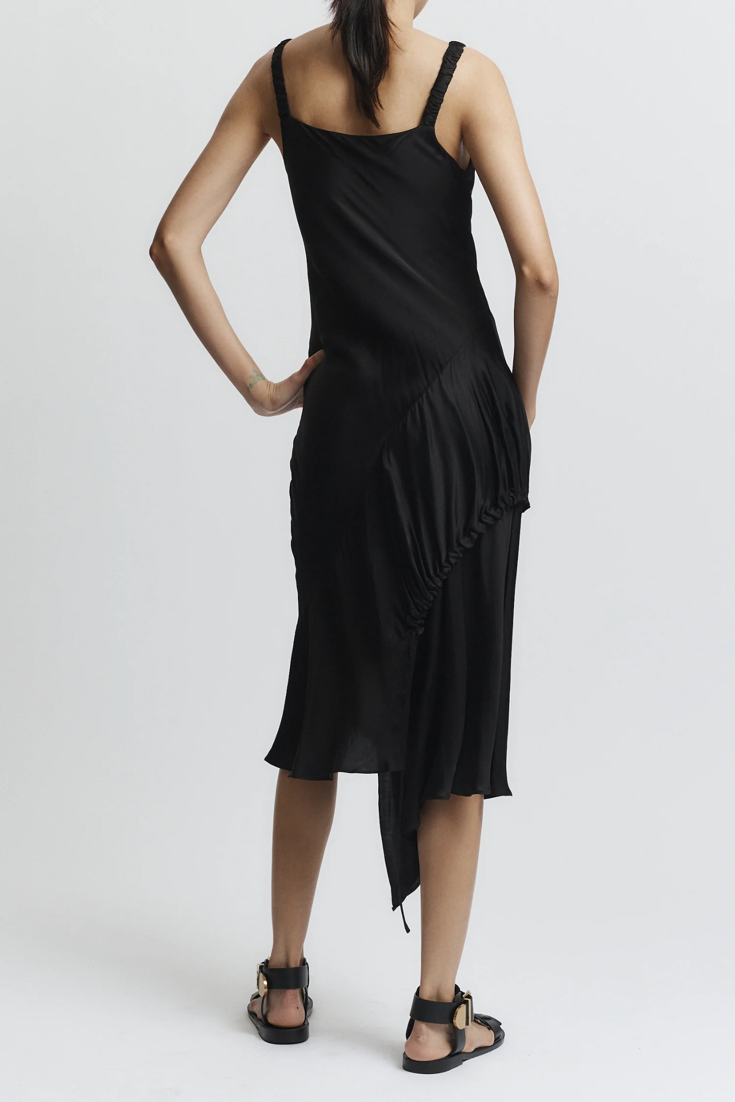 Kaia Asymmetric Midi Dress, Black 4 Kaia Asymmetric Midi Dress, Black