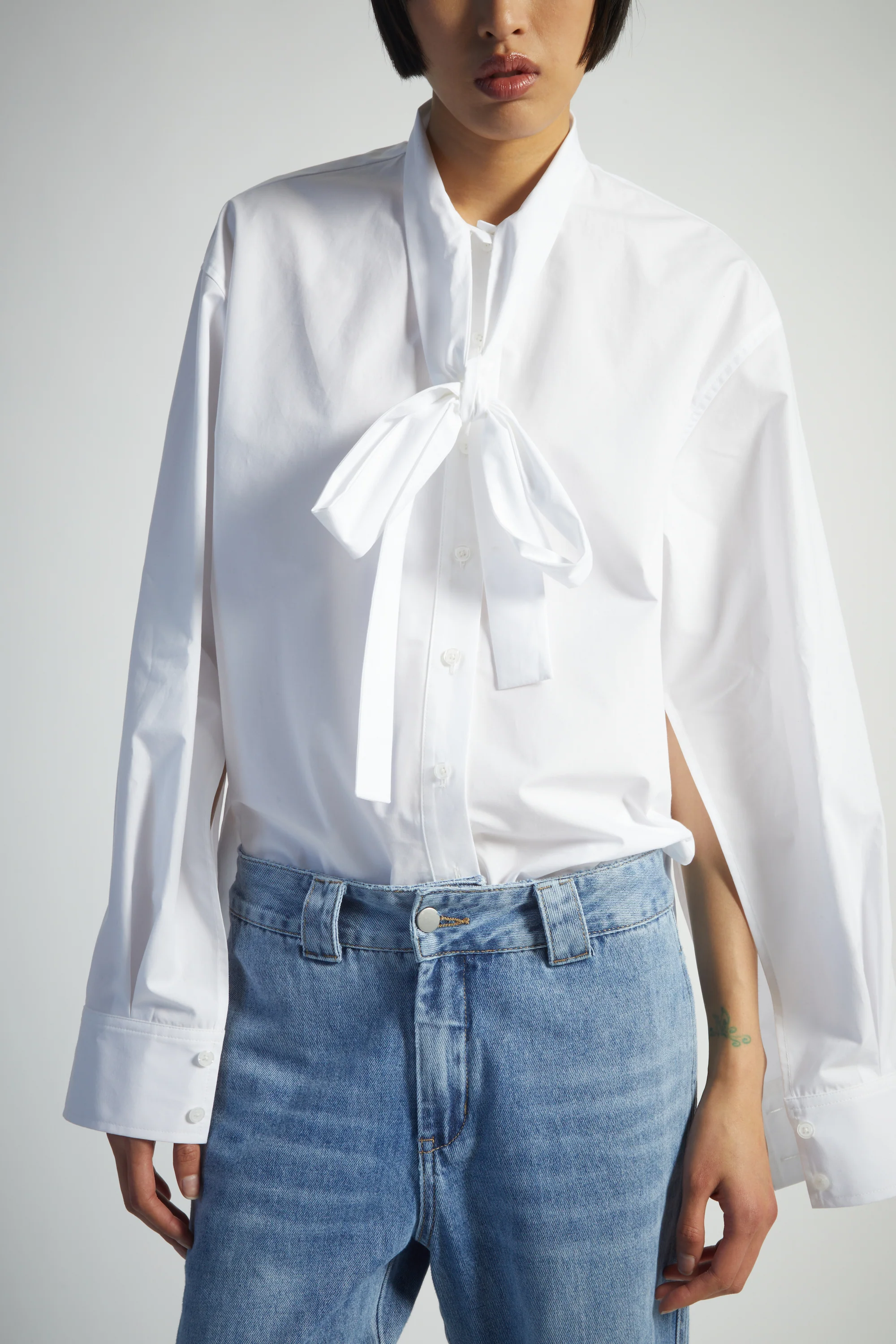 Kimberly Bow-tie Blouse, White 2 Kimberly Bow-tie Blouse, White