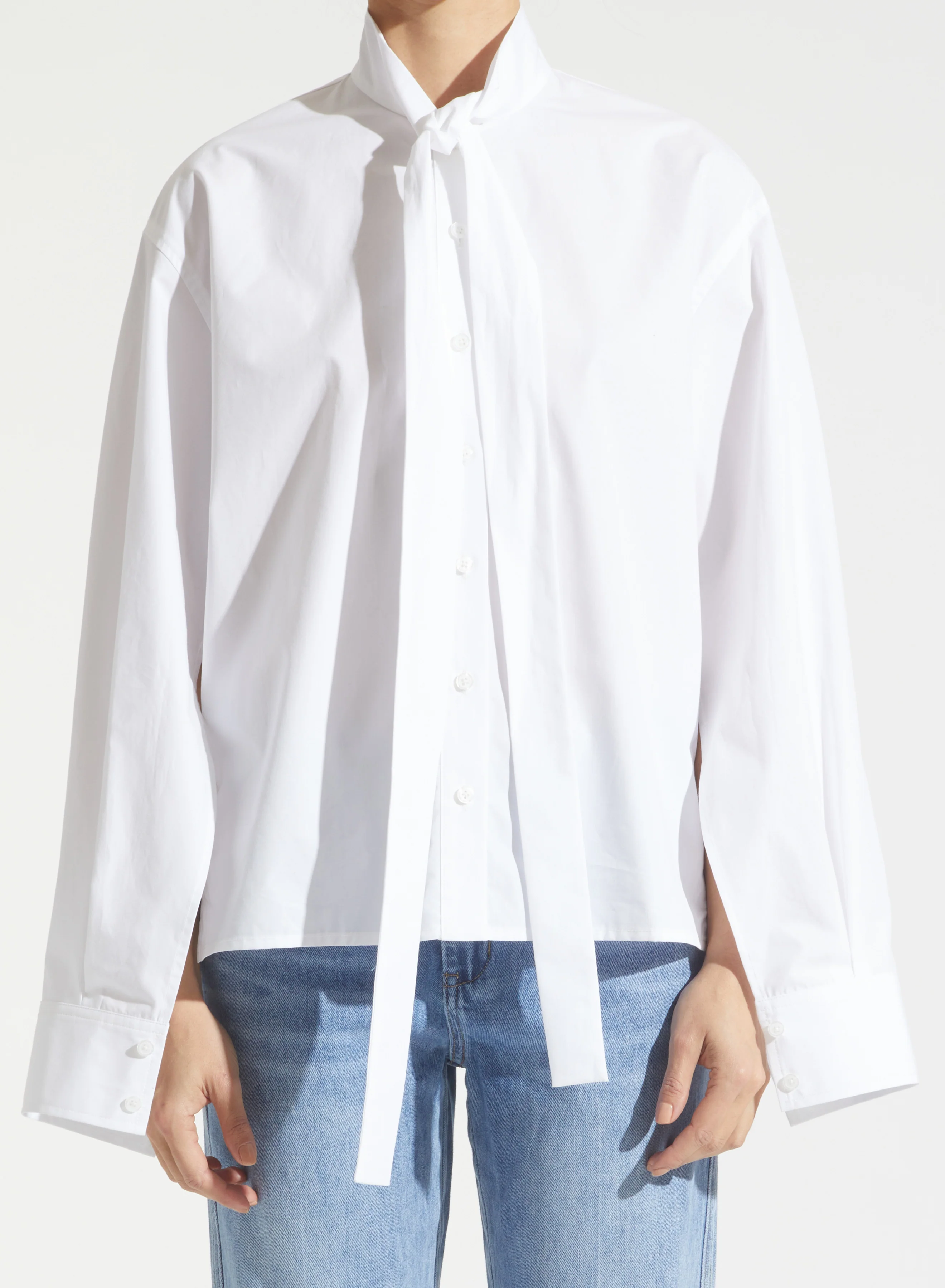 Kimberly Bow-tie Blouse, White 4 Kimberly Bow-tie Blouse, White