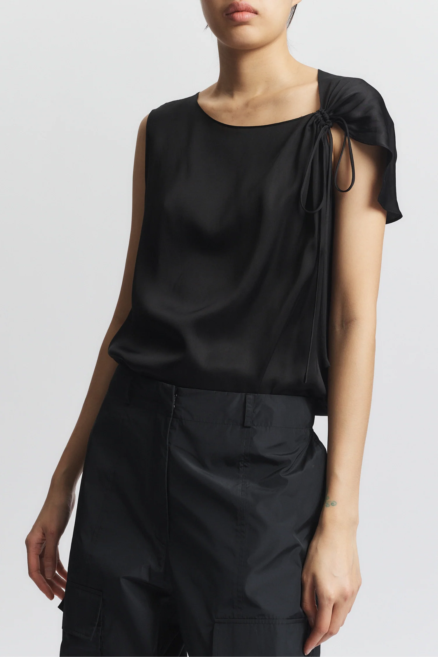 Lola Tie Blouse, Black 3 Lola Tie Blouse, Black