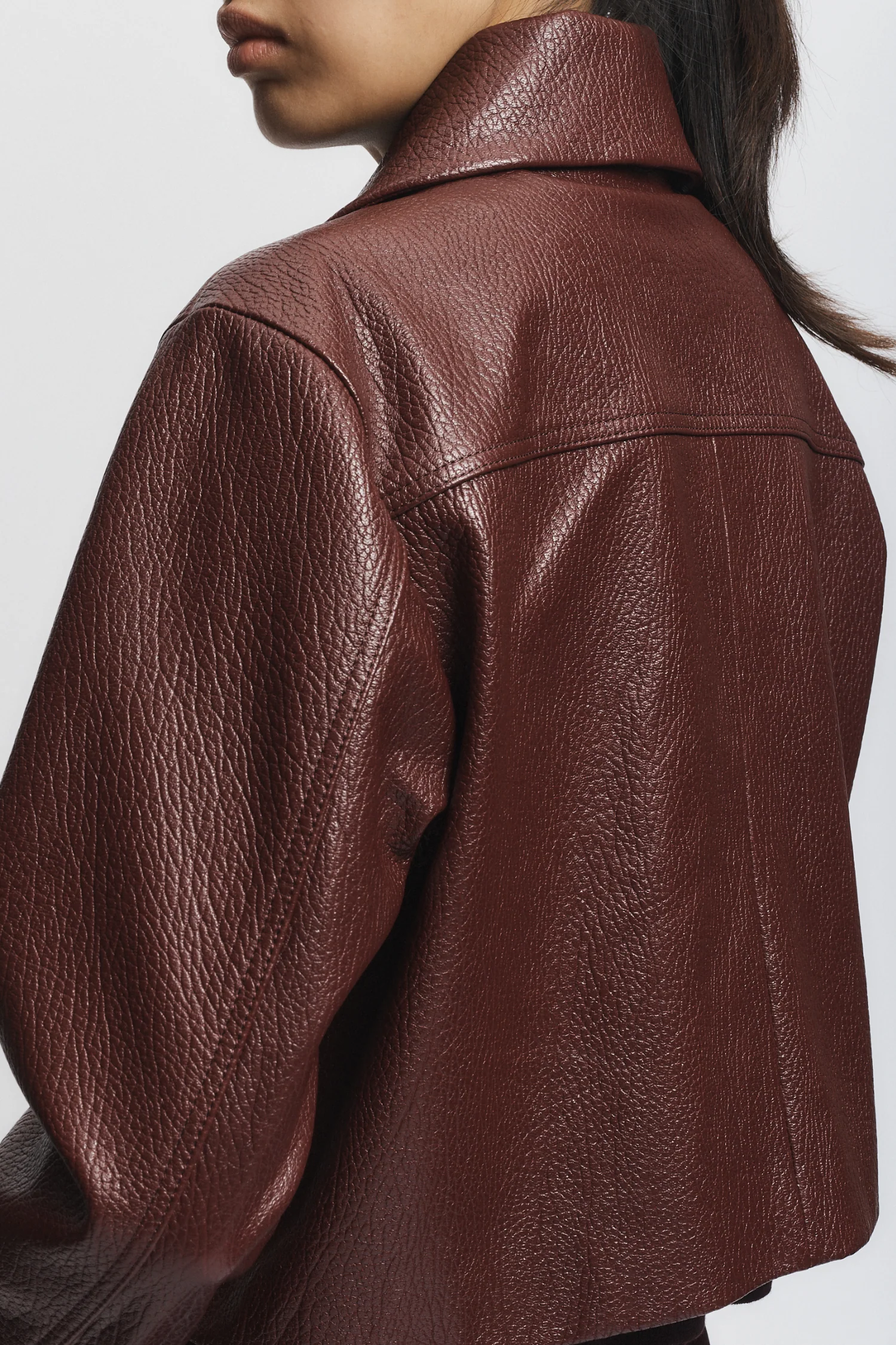 Lomand Crinkle Leather Jacket, Burgundy 5 Lomand Crinkle Leather Jacket, Burgundy