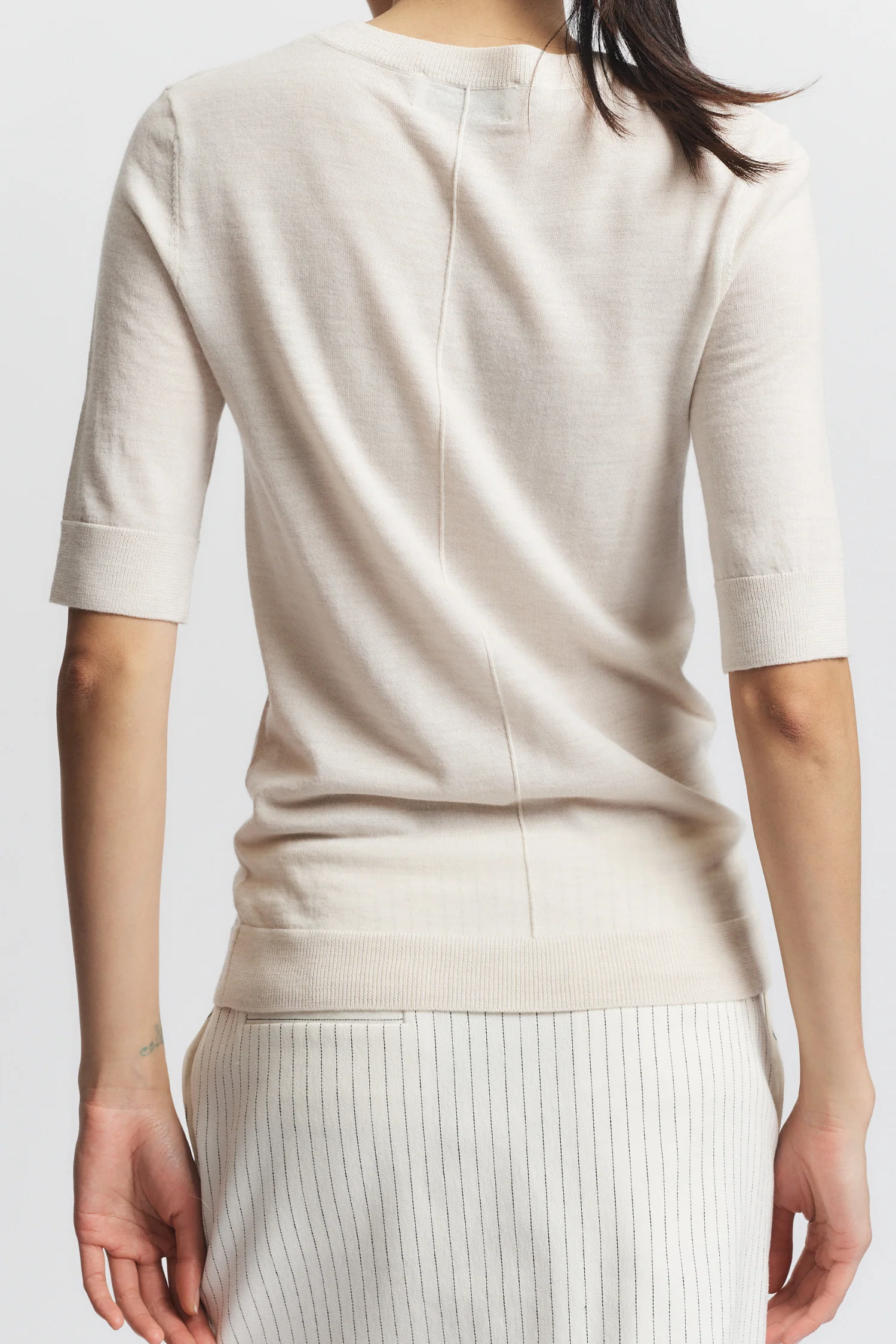 Lucia Short Sleeve Sweater, Ivory