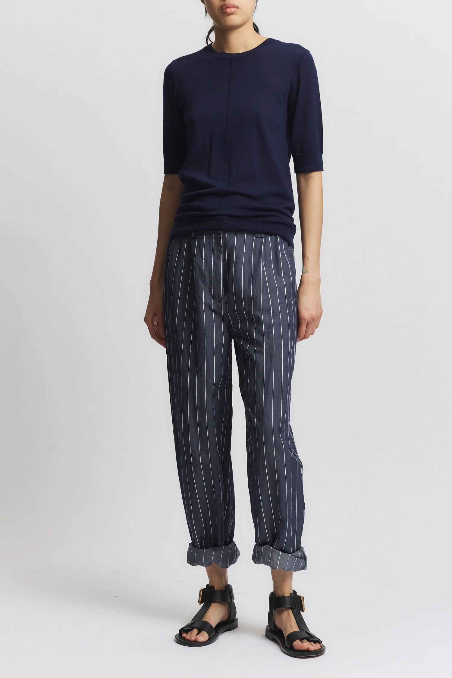 Lucia Short Sleeve Sweater, Navy 5 Lucia Short Sleeve Sweater, Navy