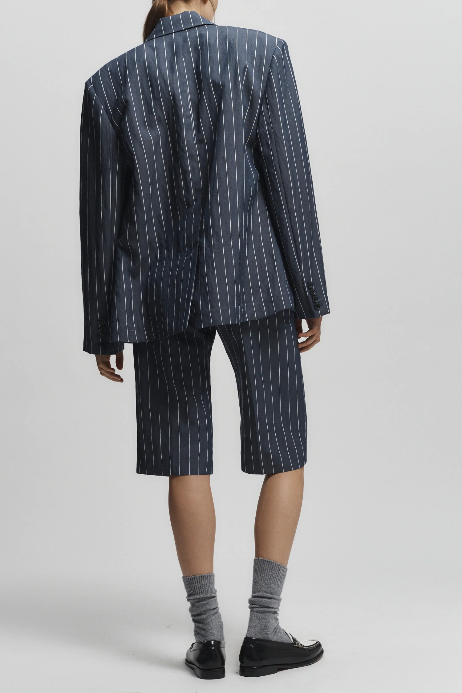 Lucian Pinstripe Short, Navy