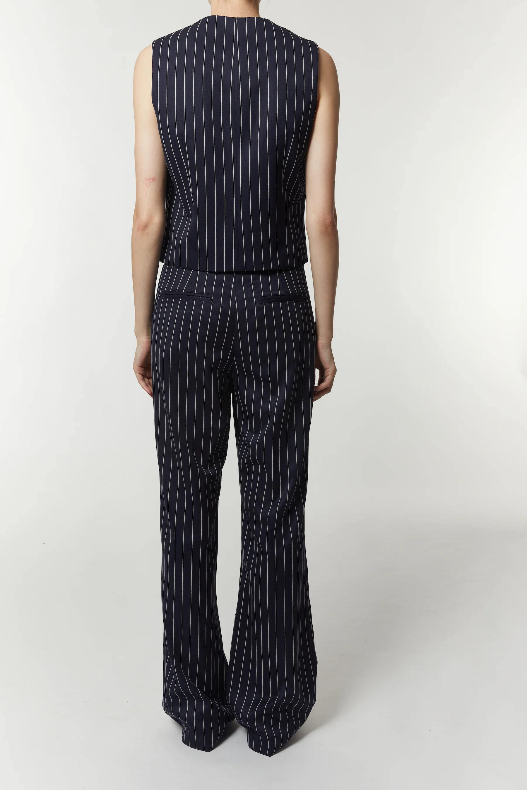 Lucy Mid-rise Relaxed Fit Pinstripe Trousers, Navy Pinstripe 5 Lucy Mid-rise Relaxed Fit Pinstripe Trousers, Navy Pinstripe