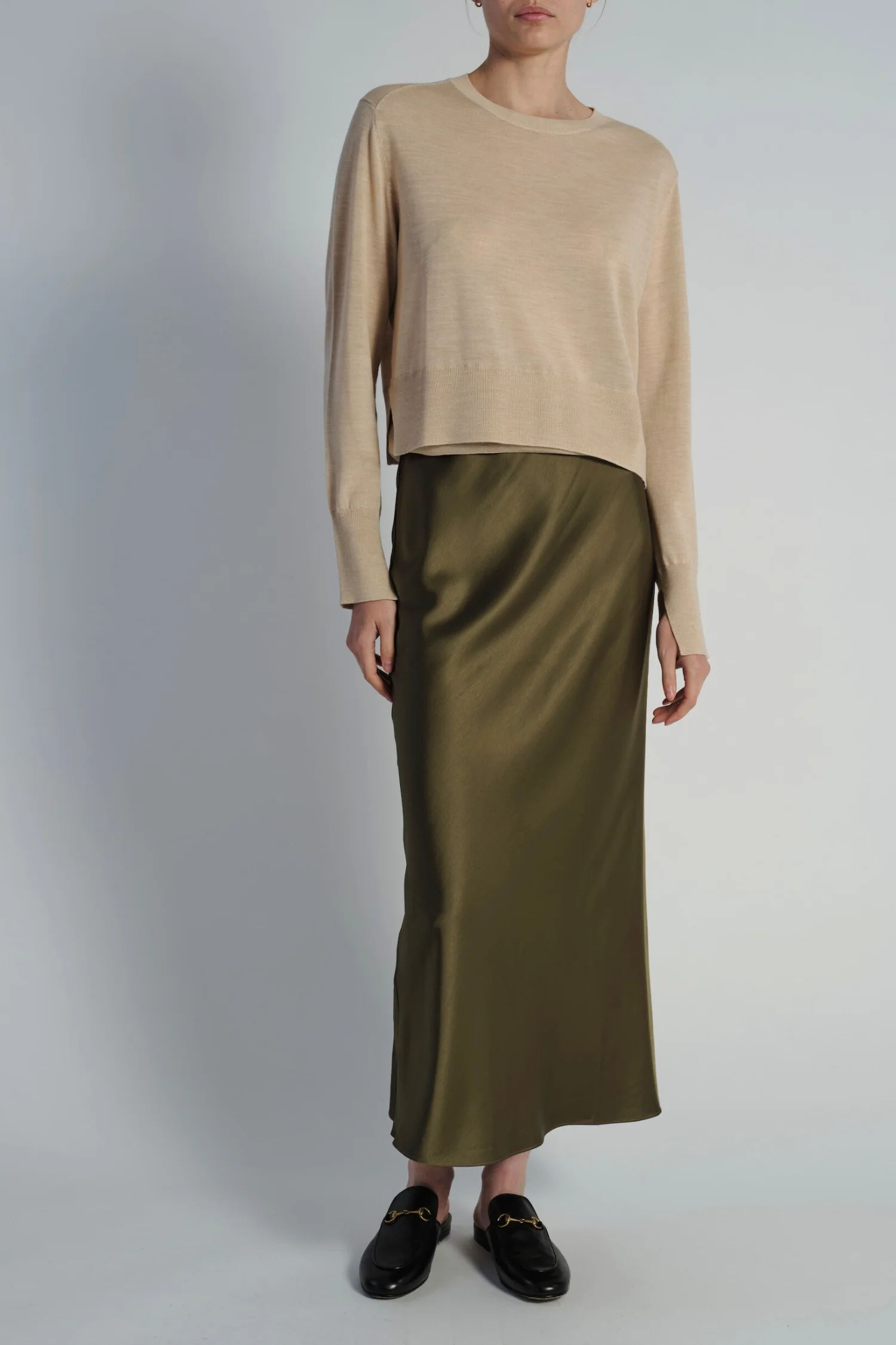 Talia Charmeuse Midi Skirt