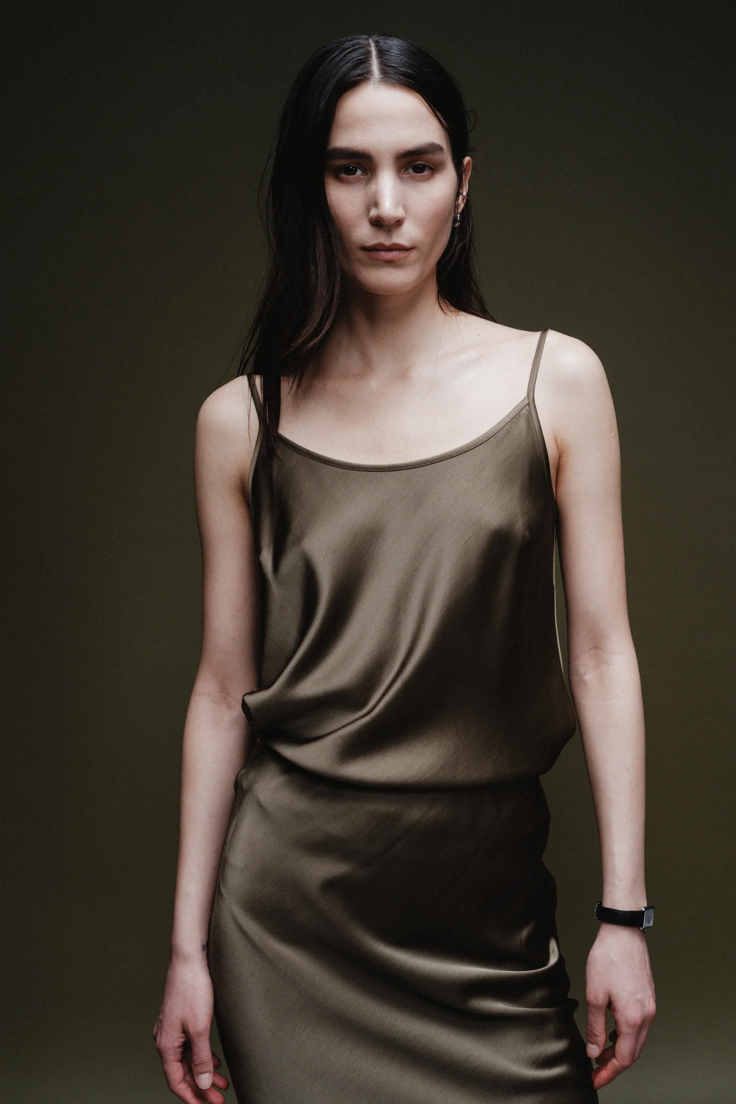 Talia Charmeuse Midi Skirt