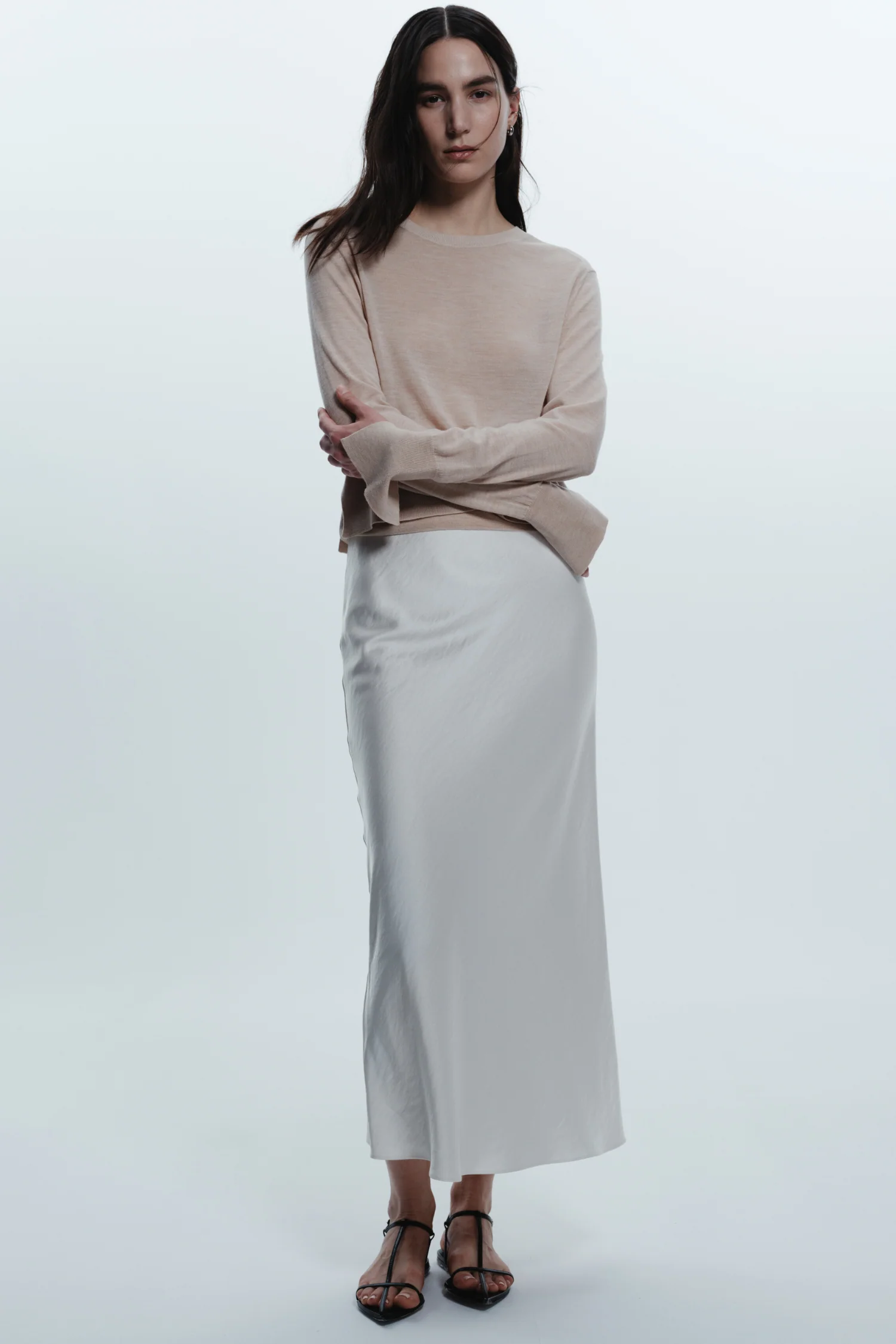 Talia Charmeuse Midi Skirt