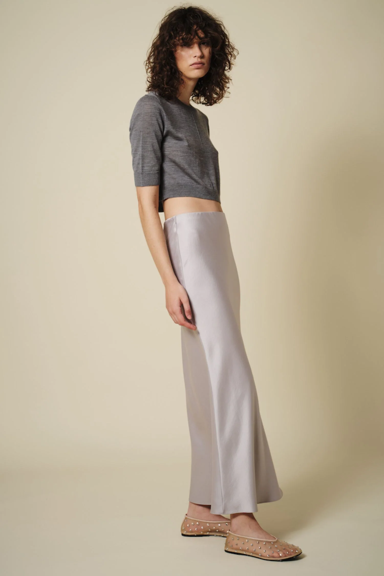 Talia Charmeuse Midi Skirt