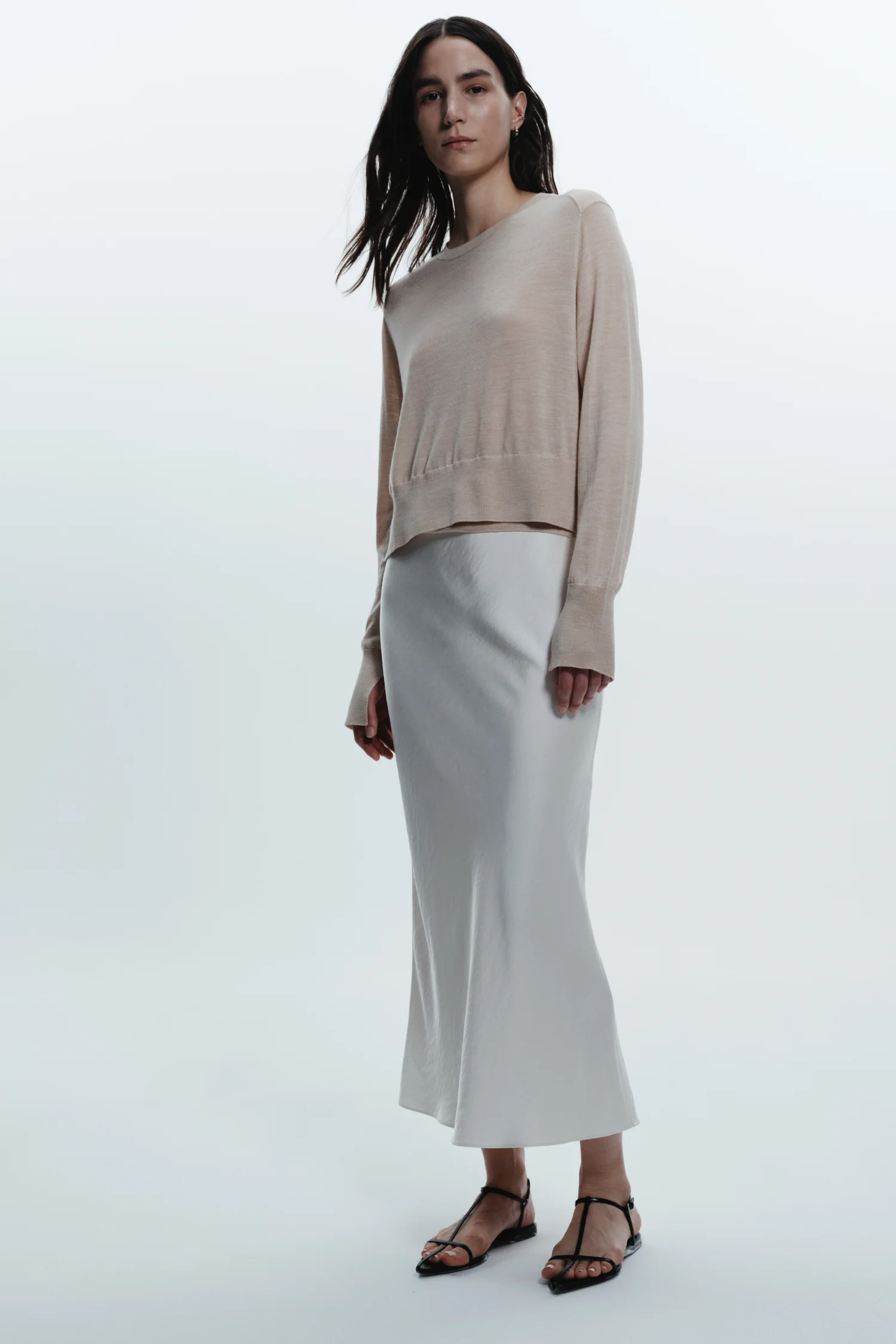 Talia Charmeuse Midi Skirt