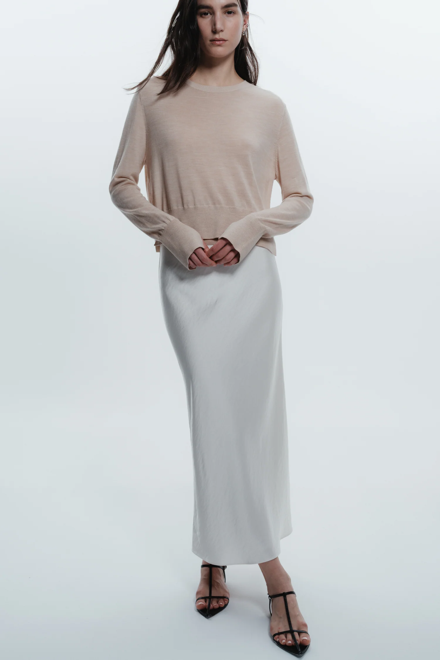 Talia Charmeuse Midi Skirt