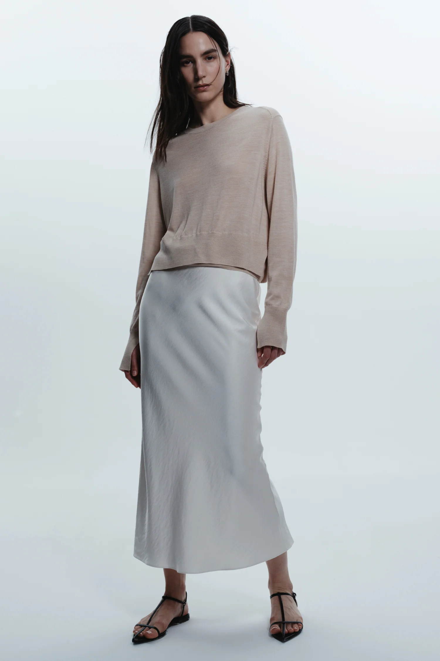 Talia Charmeuse Midi Skirt