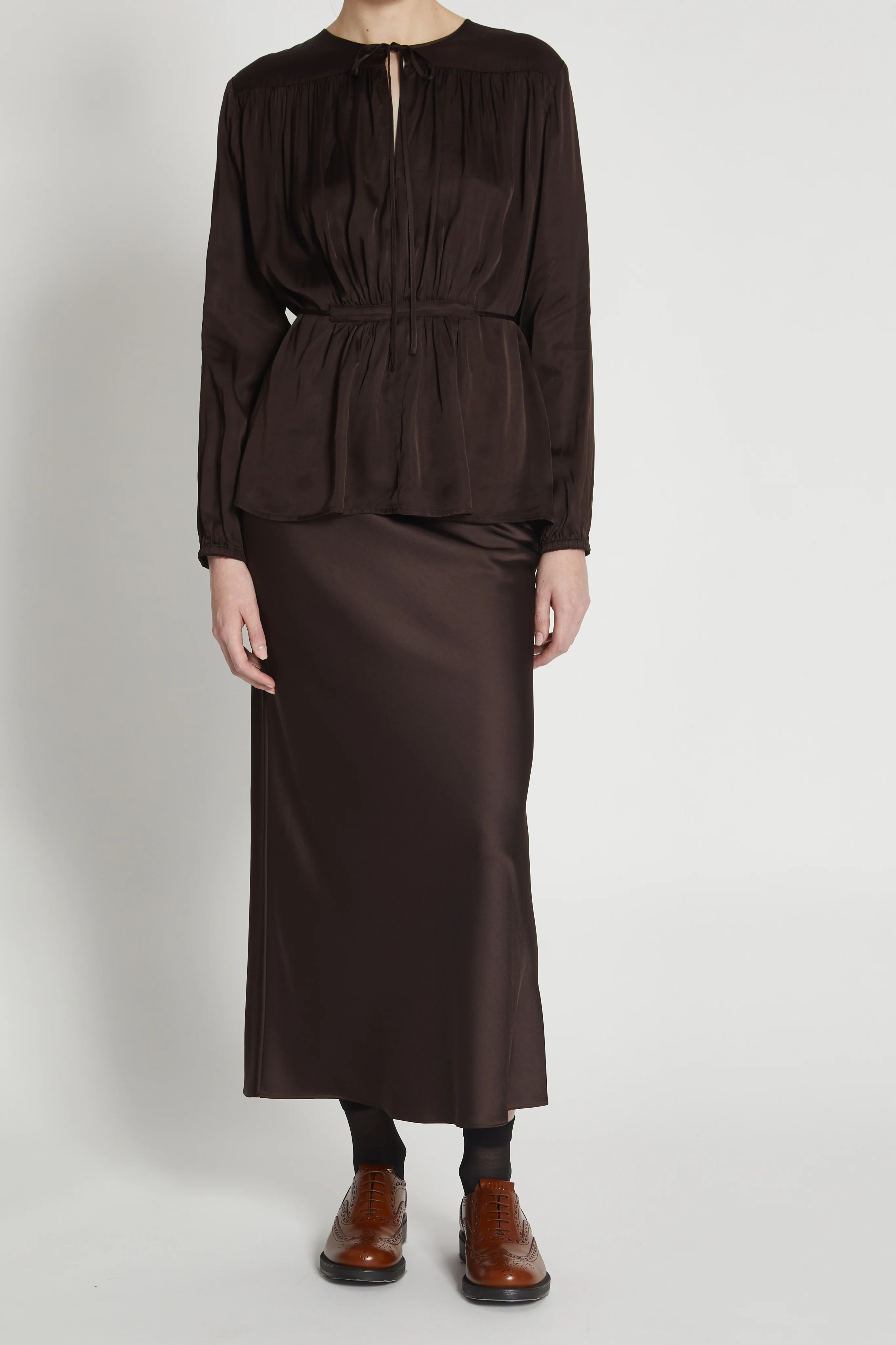 Talia Charmeuse Midi Skirt