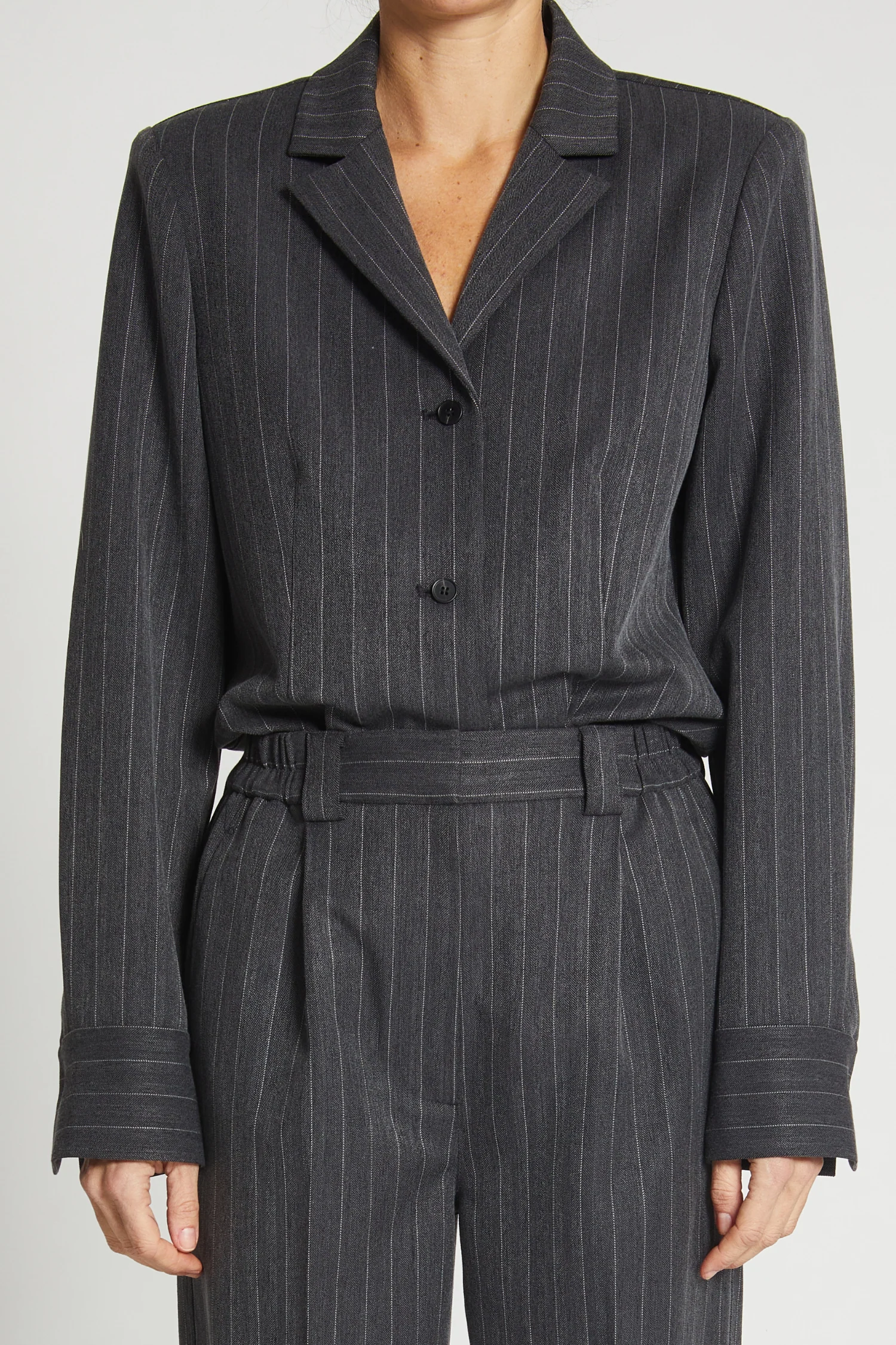 Lyon Pinstripe Blouse, Grey 4 Lyon Pinstripe Blouse, Grey