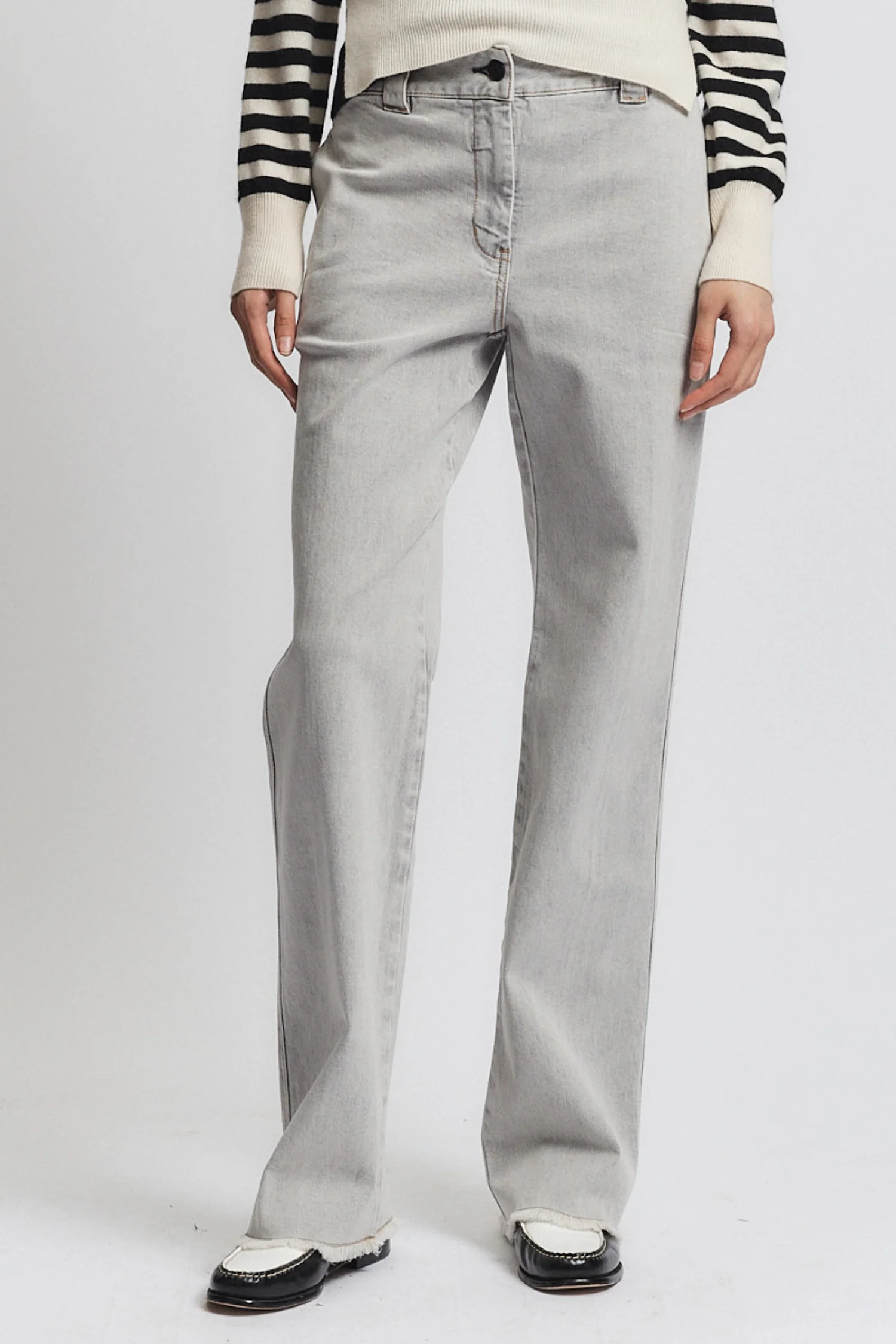 Nessa Denim Pant, Powder Grey 4 Nessa Denim Pant, Powder Grey